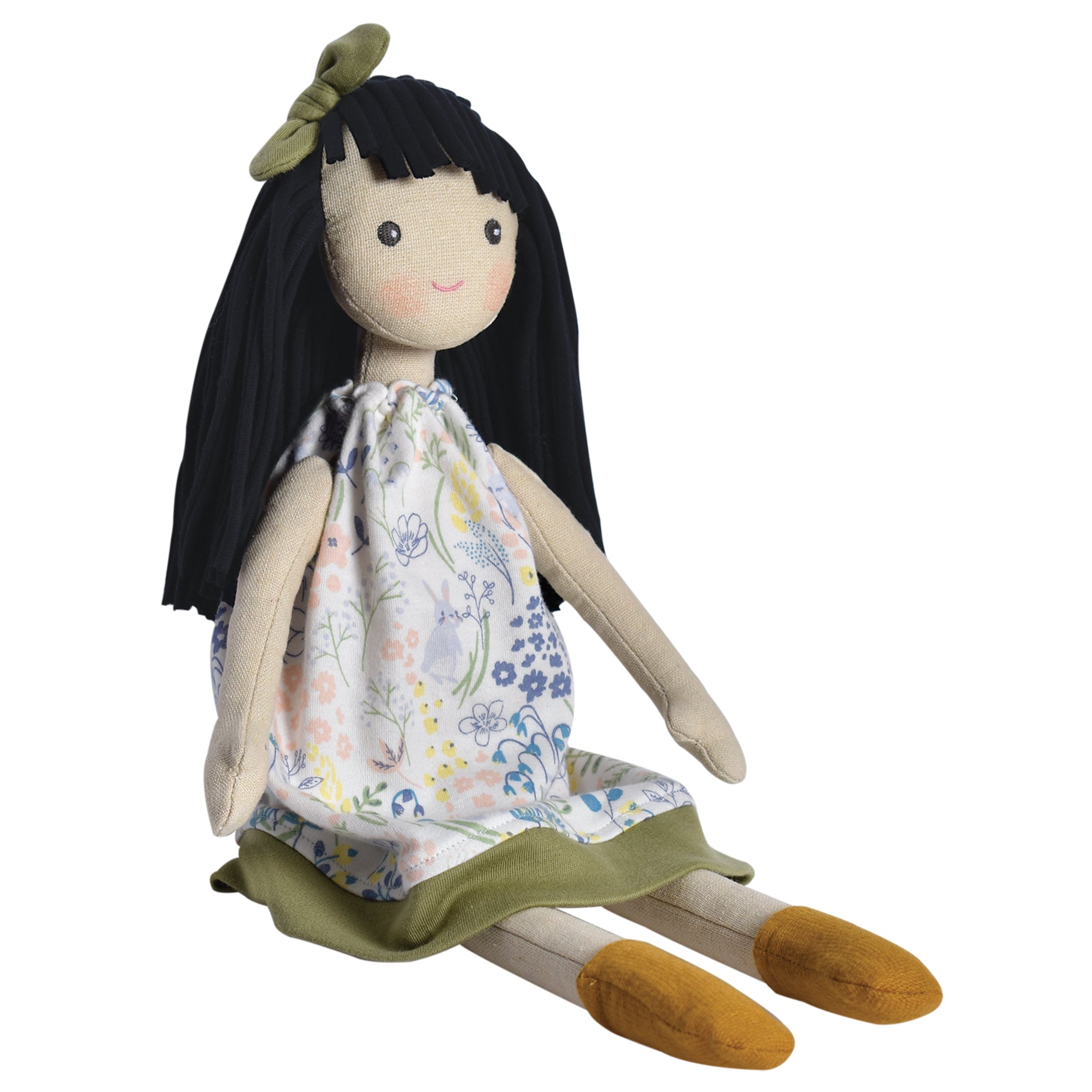 Tikiri Toys Jedda Doll in Green & Blue Printed Dress