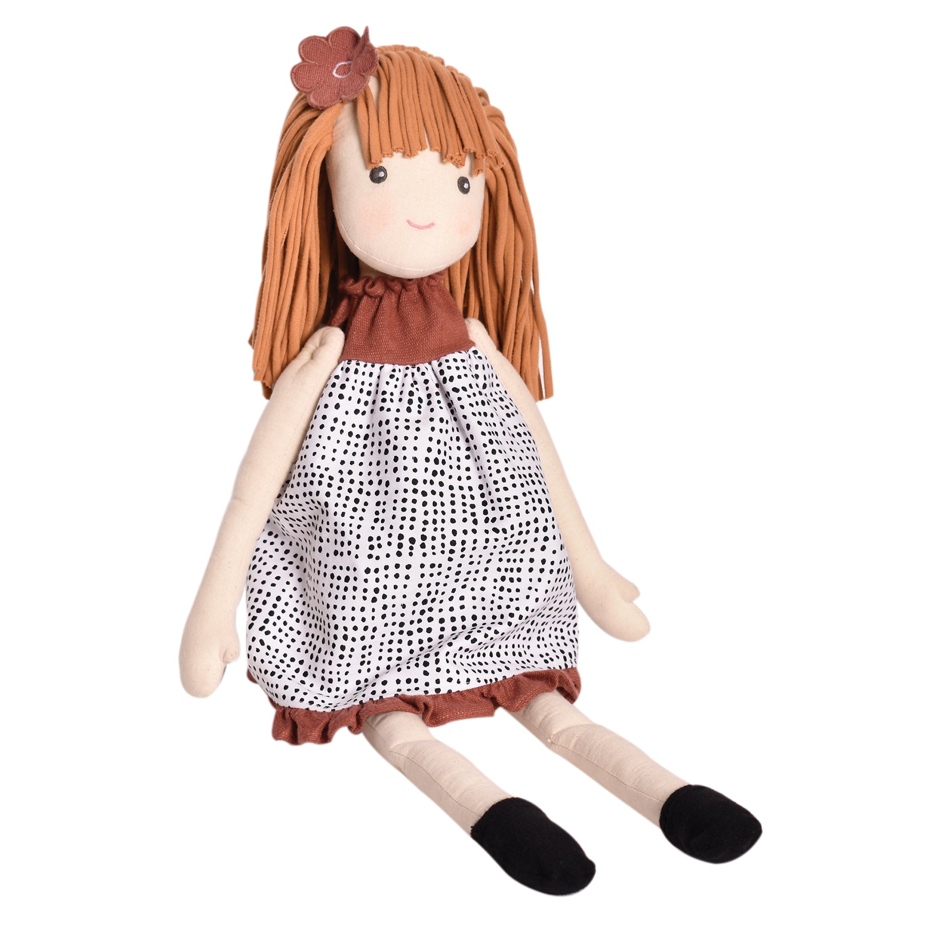 Tikiri Toys Amber Doll in Black & White Printed Dress