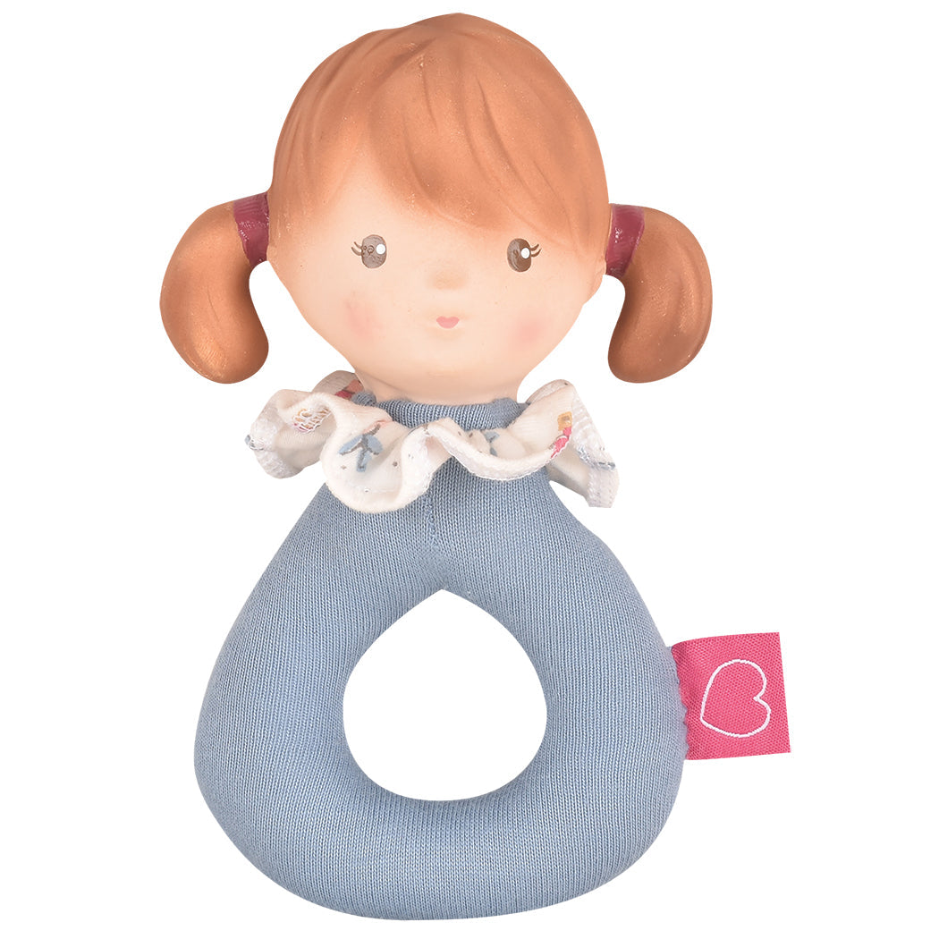 Tikiri Toys Teeny Doll Organic Rattle with Natural Rubber Head