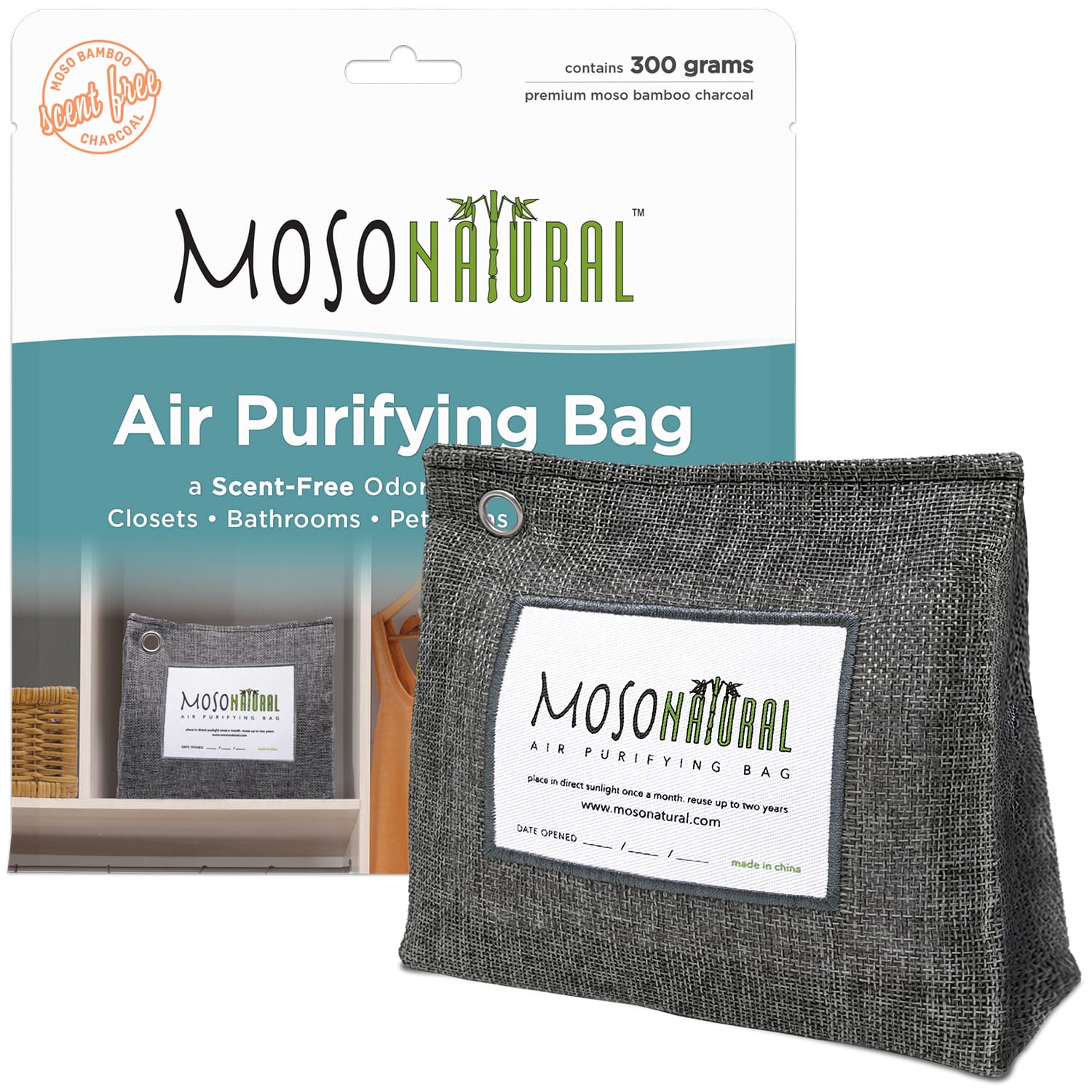 Moso Natural Non-Toxic Air Purifier Bag - 300 gram