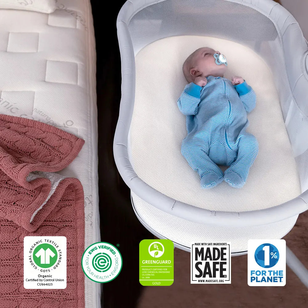 Naturepedic Organic Breathable Bassinet Mattress for Halo Bassinets