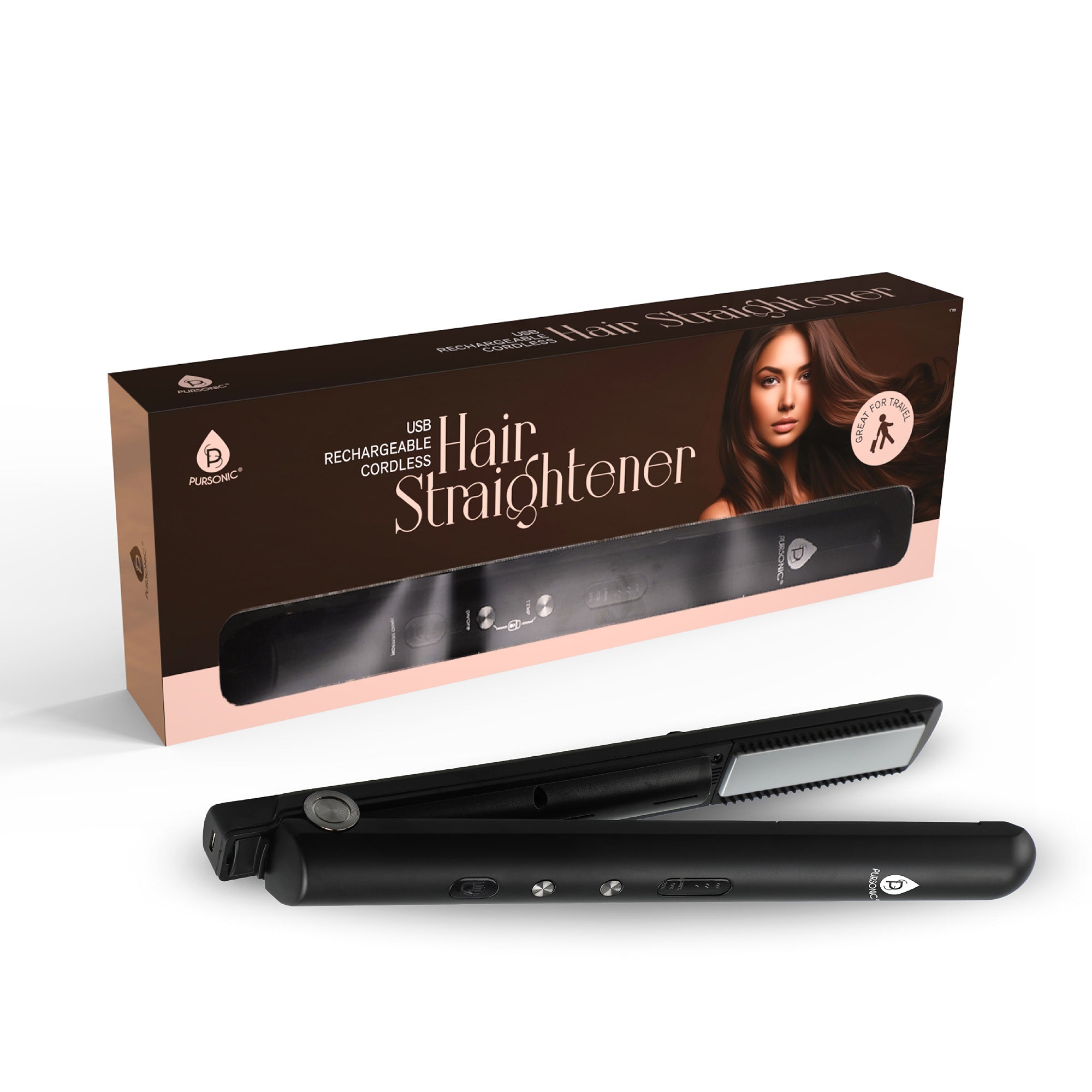 Pursonic USB Rechargeable Cordless Hair Straightener