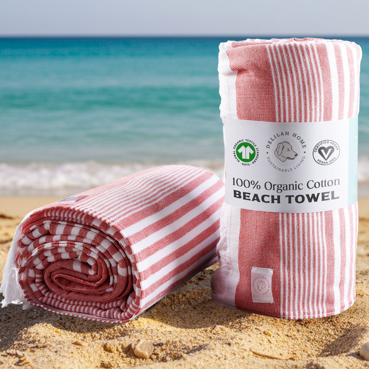 Delilah Home 100% Organic Cotton Sunset Beach Towels