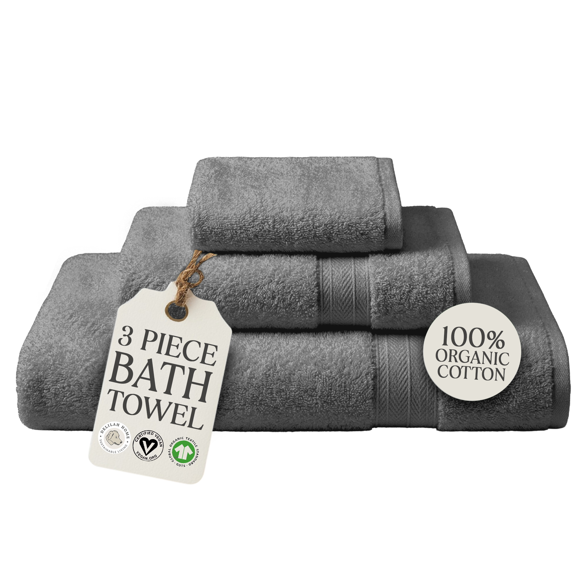 Delilah Home 100% Organic Cotton Bath Towels Collection