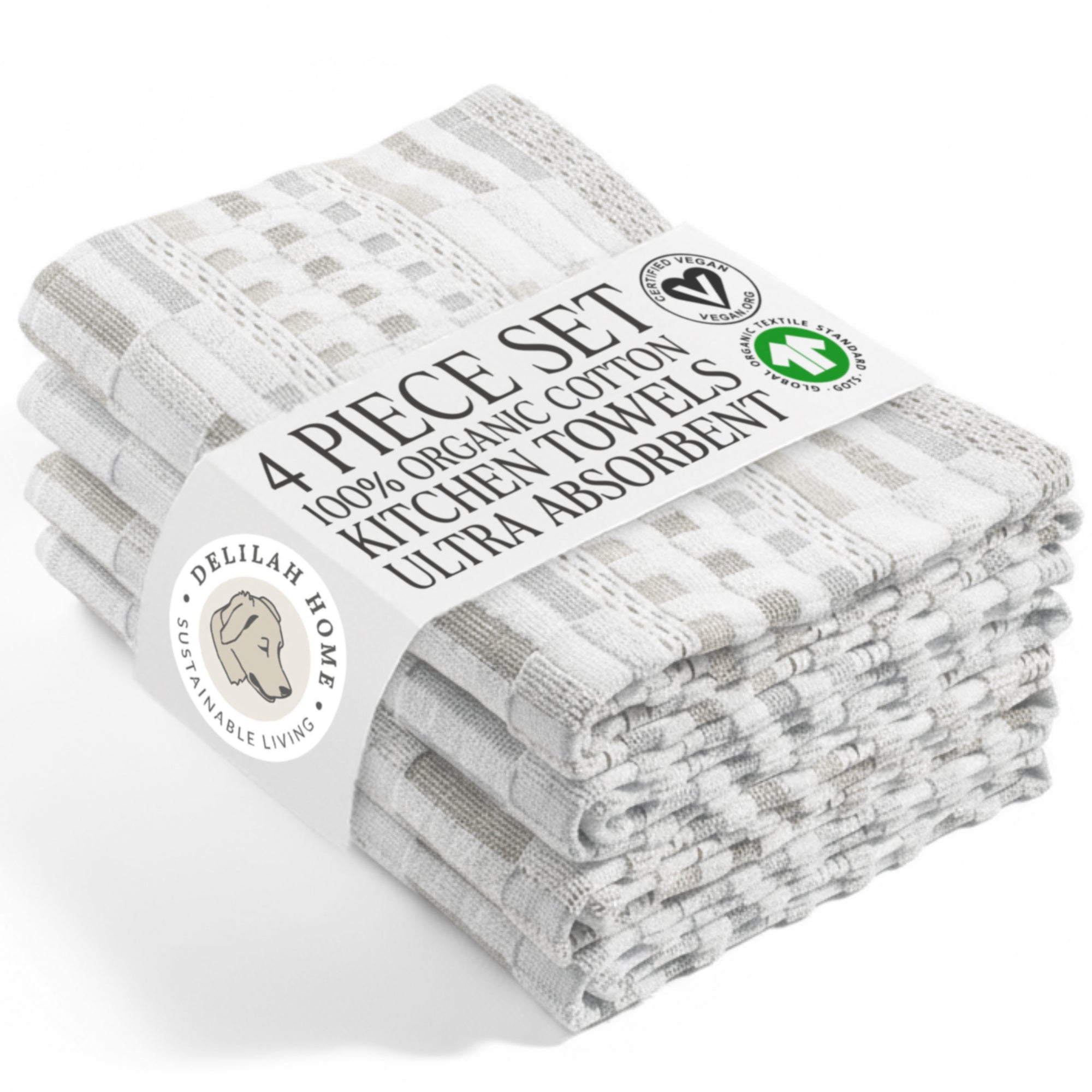 Delilah Home 100% Organic Cotton Kitchen Towels