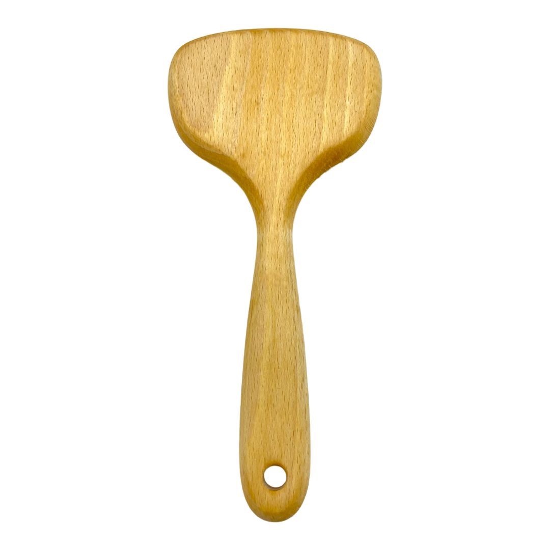 Wooden spatula on a white background