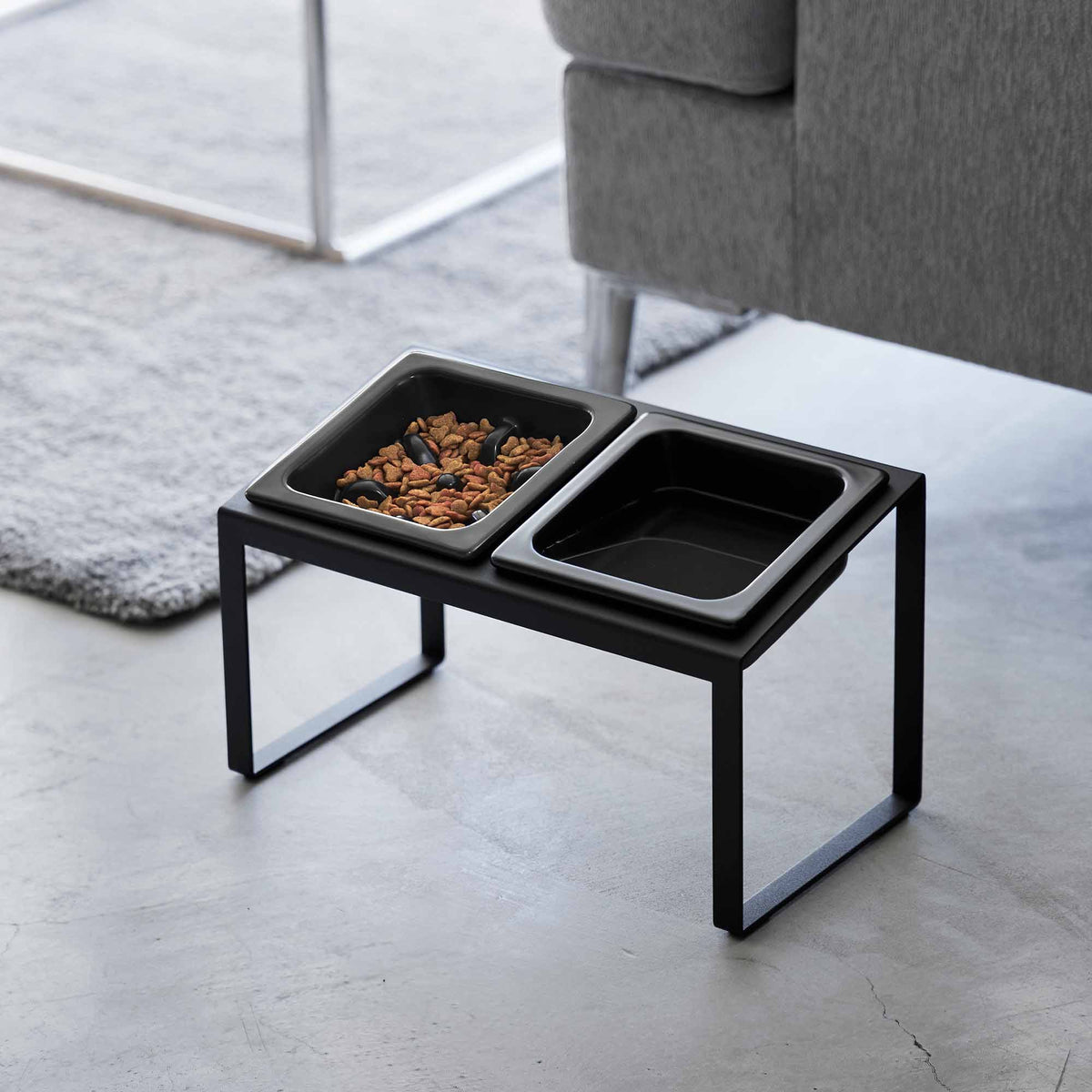 Yamazaki Home Slow Feeder Pet Bowl - Steel + Ceramic