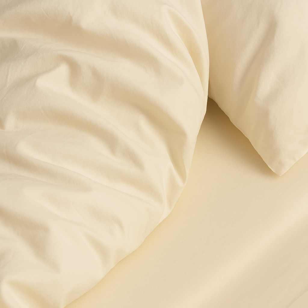 Close-up of beige fabric with a soft texture