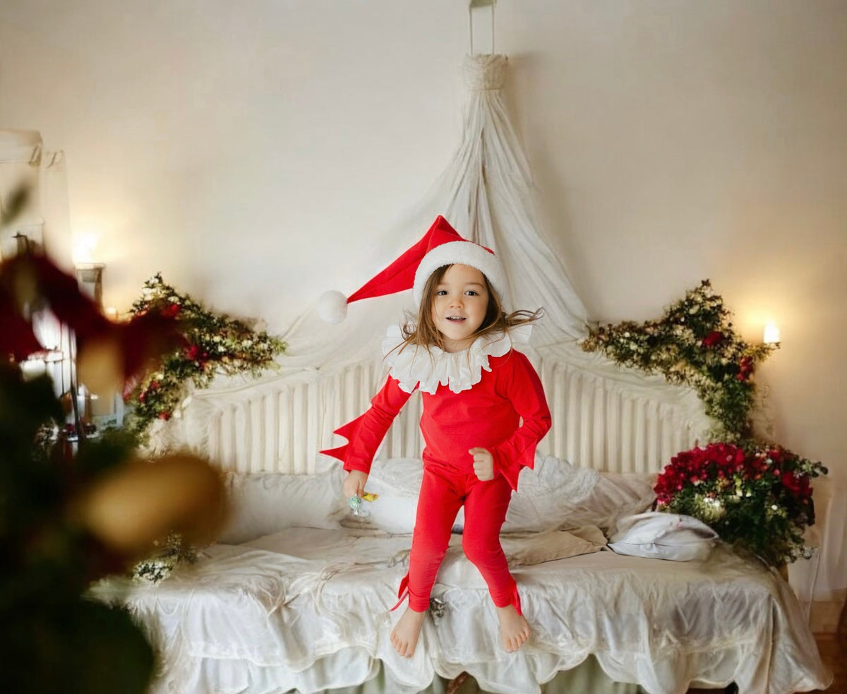 Band of the Wild Red Holiday Elf Pajama Costume, Santa Costume