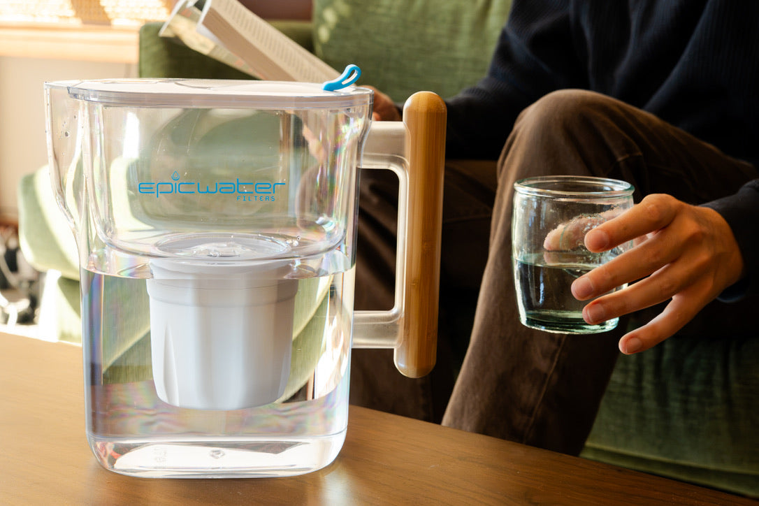 Epic Water Filters Pure XP Pitcher | Reduces Fluoride, PFAS, & Parasites