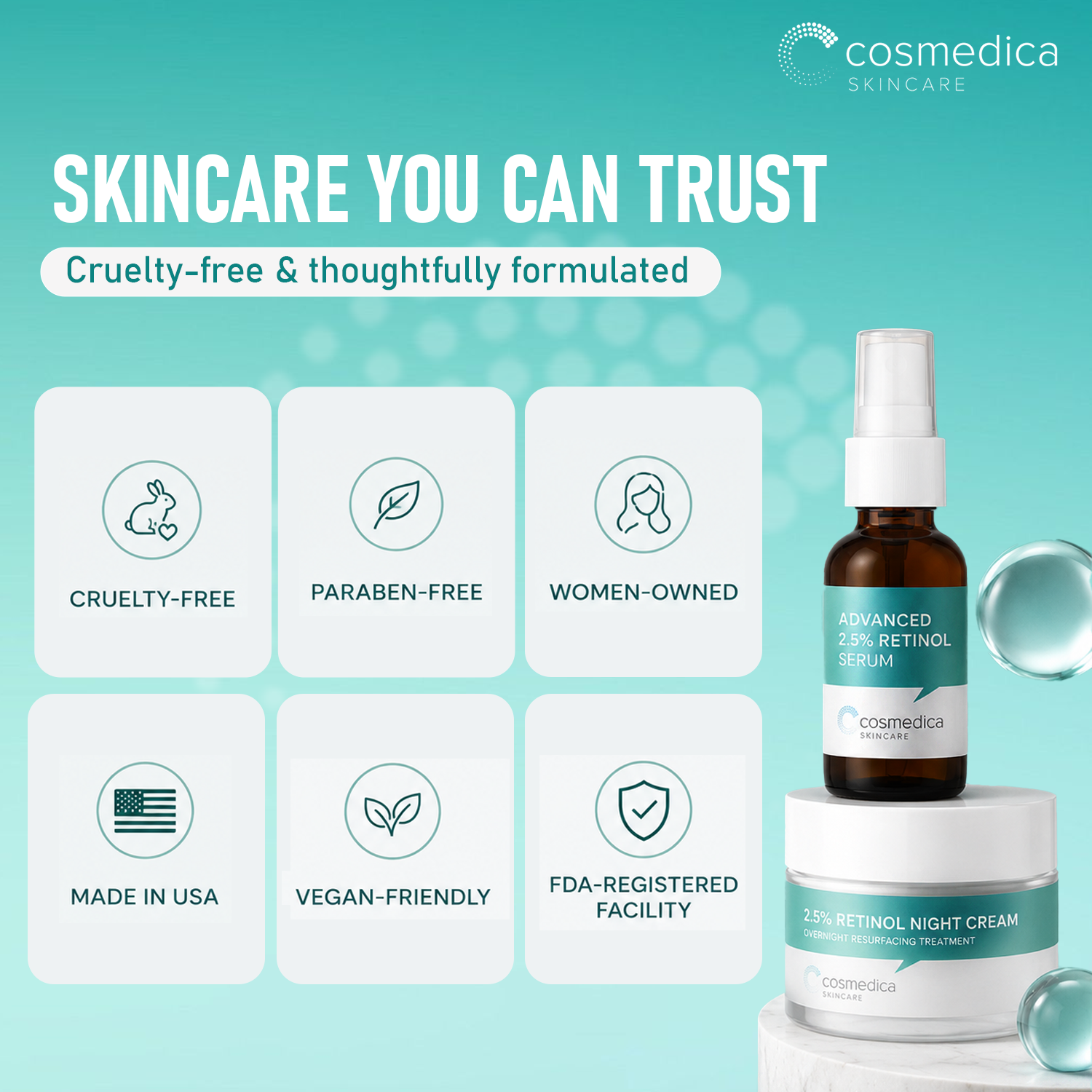 Cosmedica Skincare 2.5% Retinol Facial System