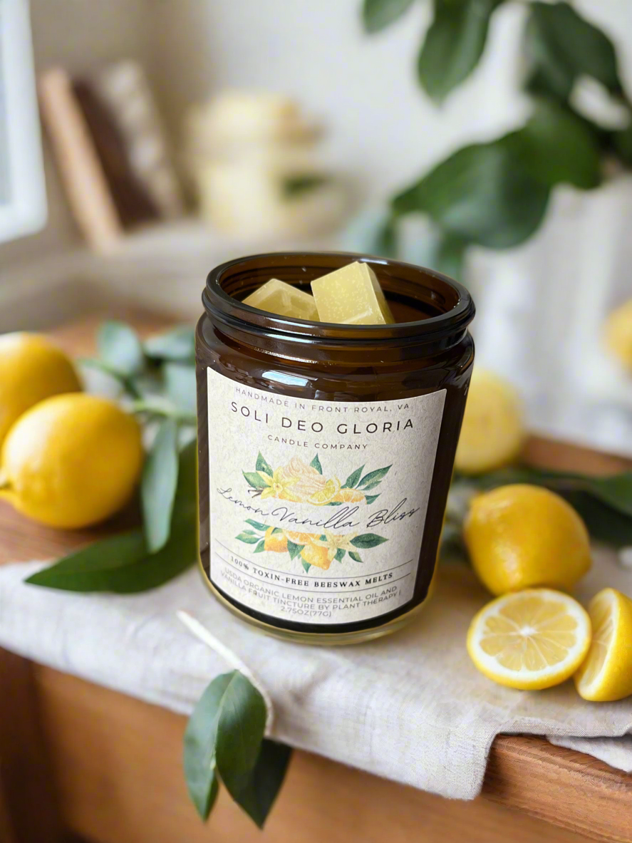 Soli Deo Gloria Candle Company Beeswax Wax Melts | Natural Essential Oil Wax Melts