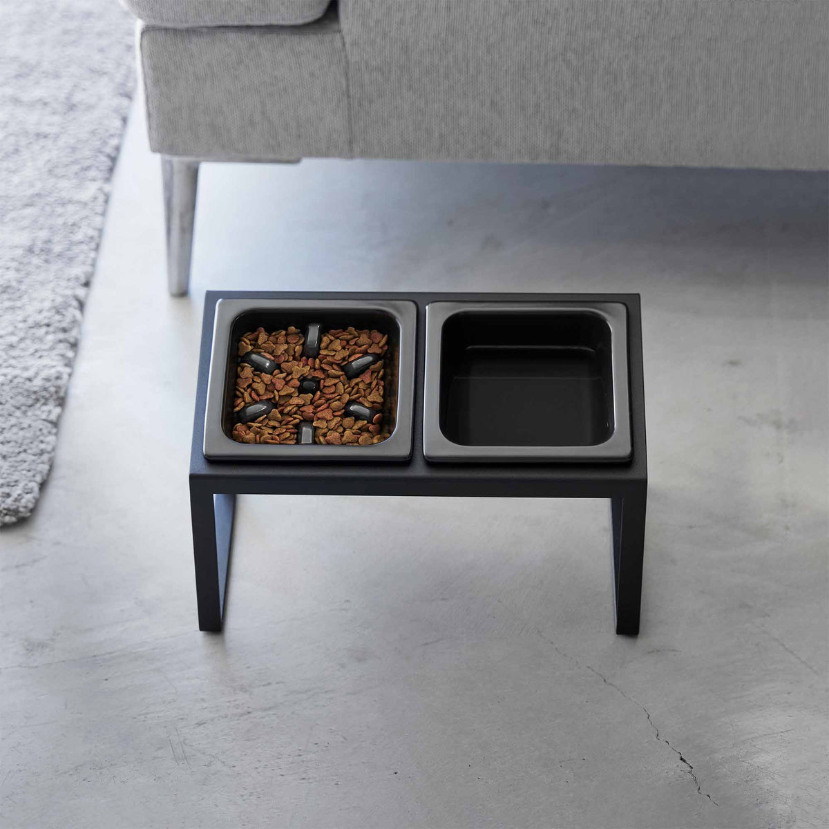 Yamazaki Home Slow Feeder Pet Bowl - Steel + Ceramic