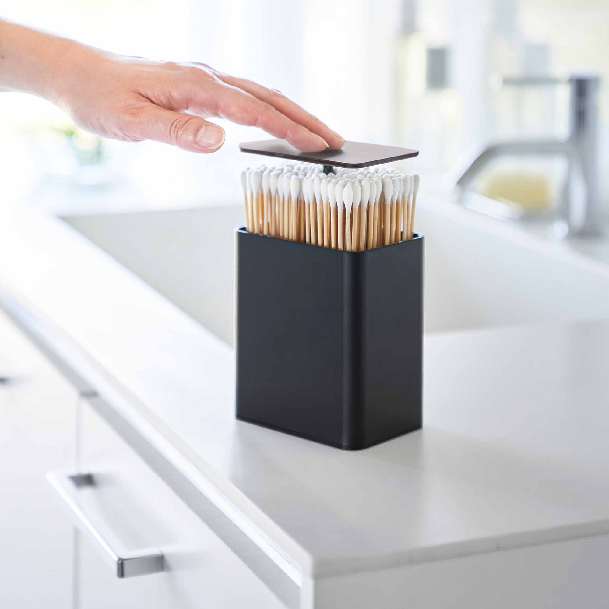 Yamazaki Home Cotton Swab Push-Top Case