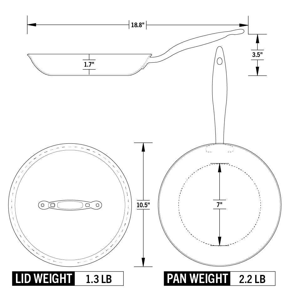 Heritage Steel Titanium Series 10.5" Fry Pan with Lid