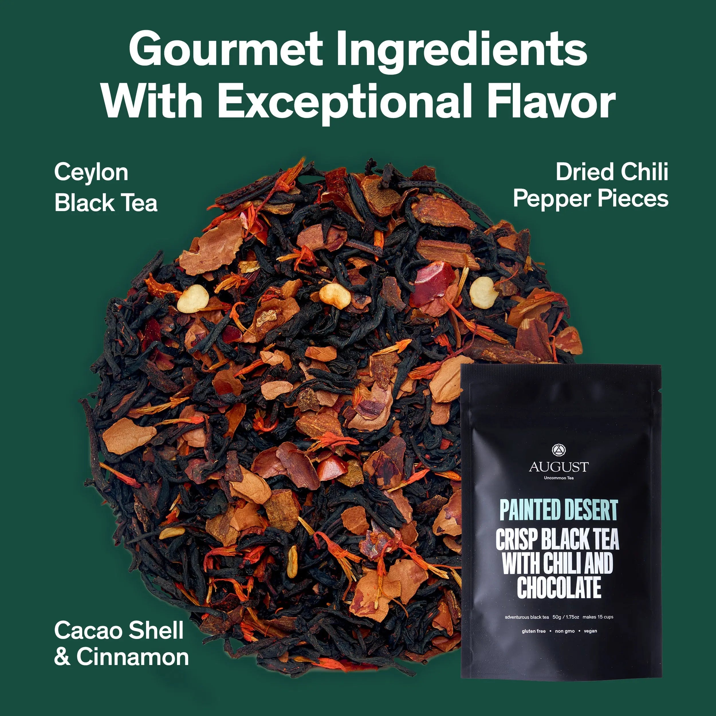 August Uncommon Tea Painted Desert - Chocolate Chili Black Tea