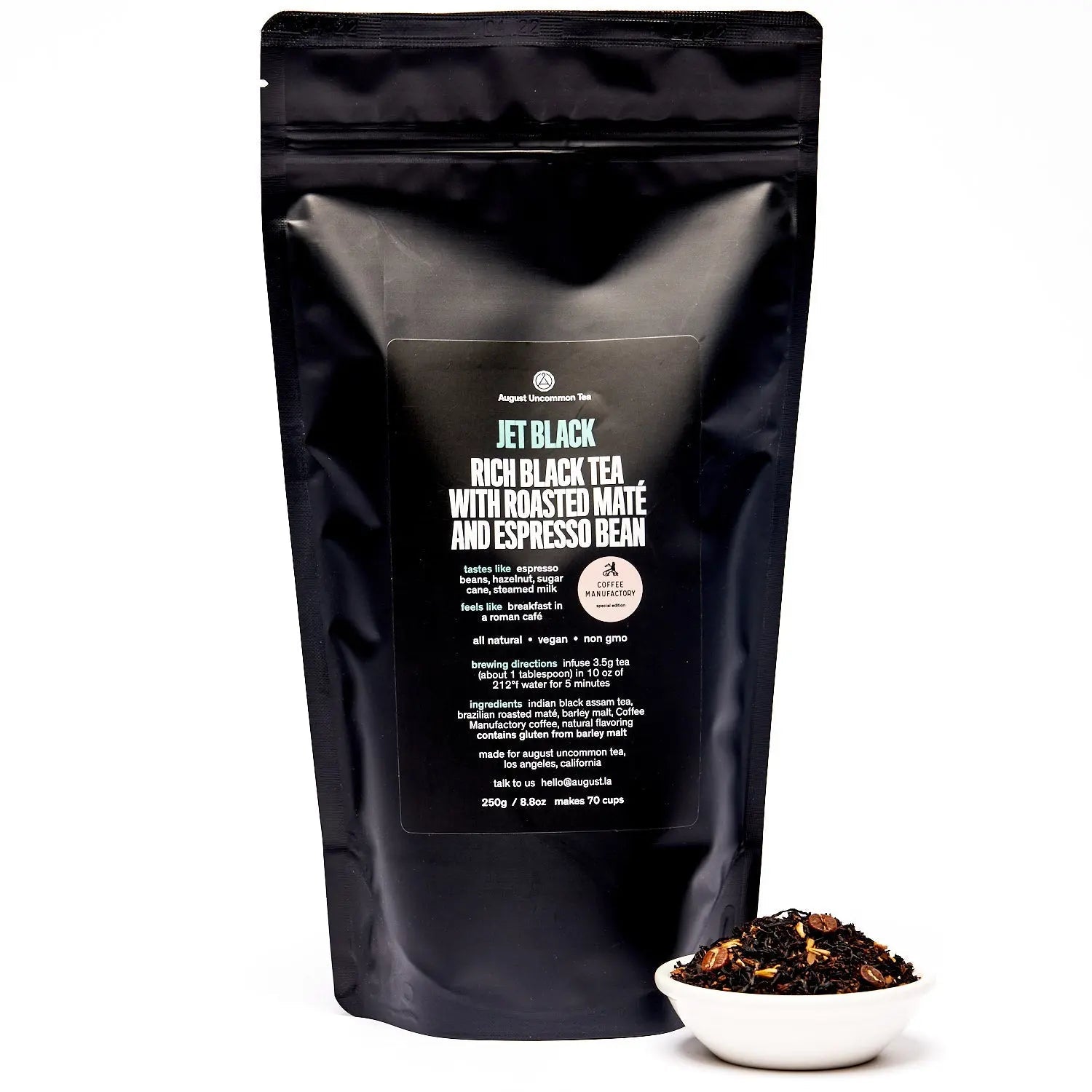 August Uncommon Tea Jet Black - Roasty Coffee Black Tea