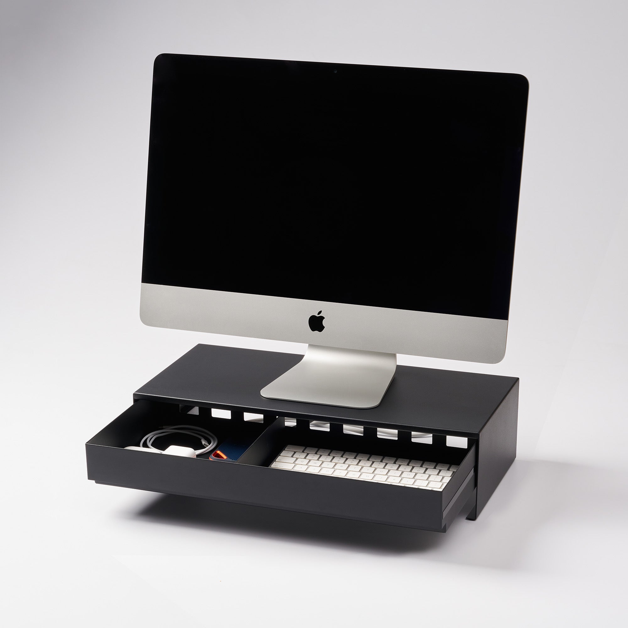 Yamazaki Home Monitor Stand With Drawer - Steel