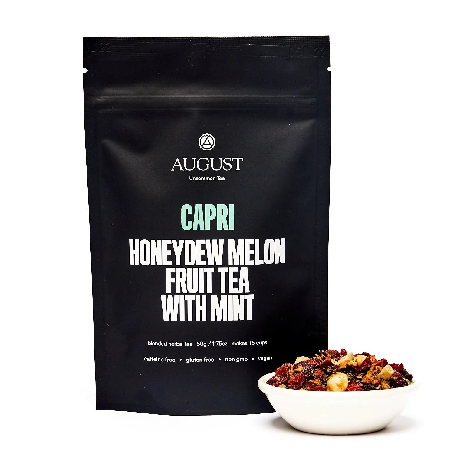 August Uncommon Tea Capri - Honeydew Melon Mint Tea (Caffeine Free ...