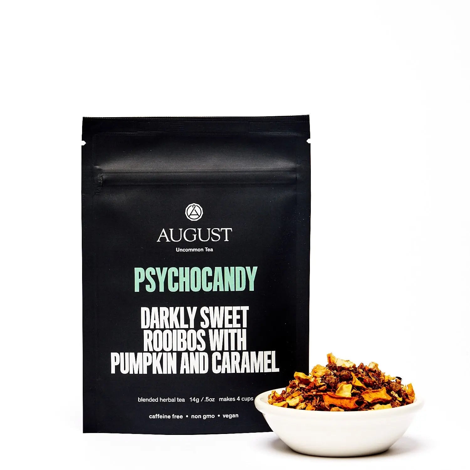August Uncommon Tea Psychocandy - Roasted Pumpkin Caramel Rooibos Tea (Caffeine Free)