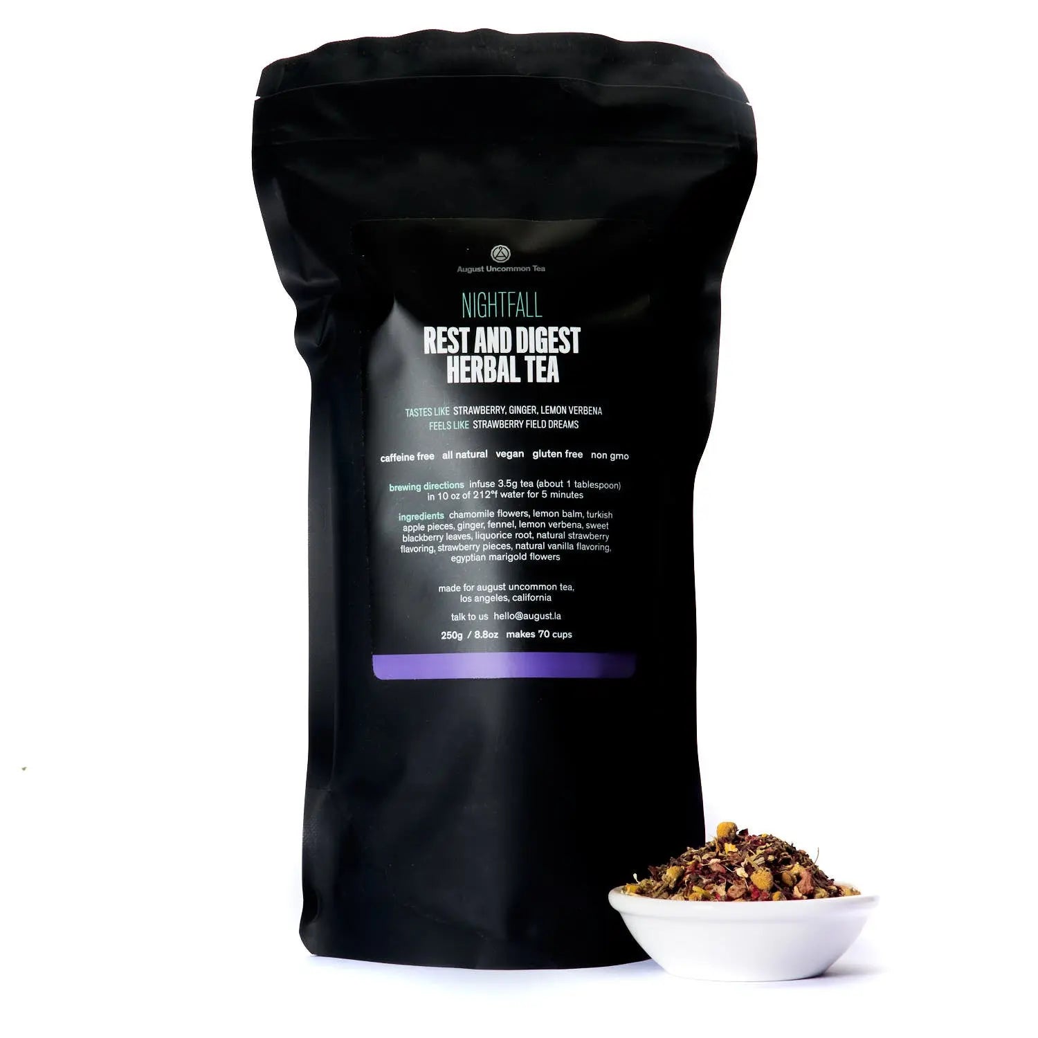 August Uncommon Tea Nightfall - Rest and Digest Herbal Tea (Caffeine Free)