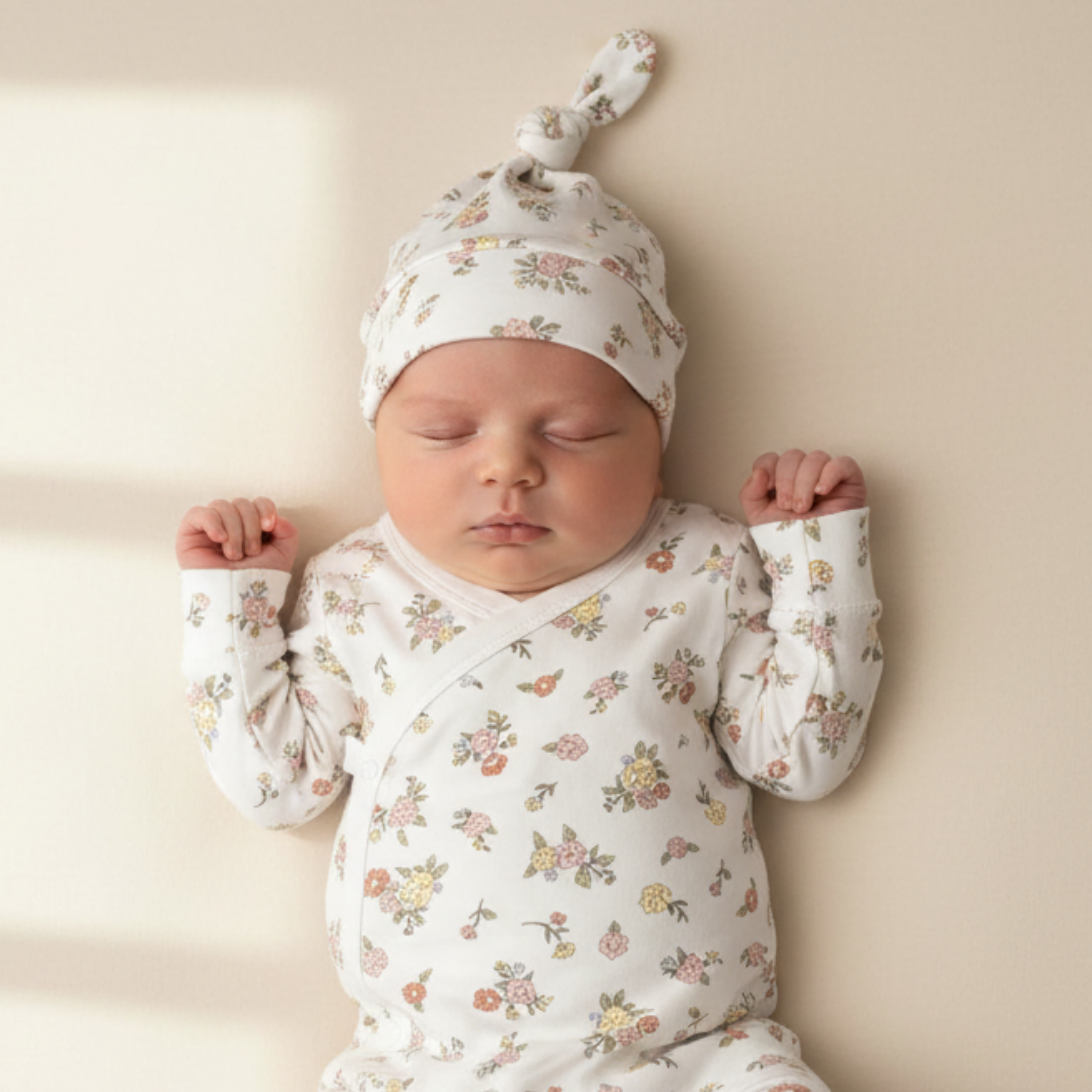 Makemake Organics - Organic Kimono Knotted Sleep Gown - Meadow