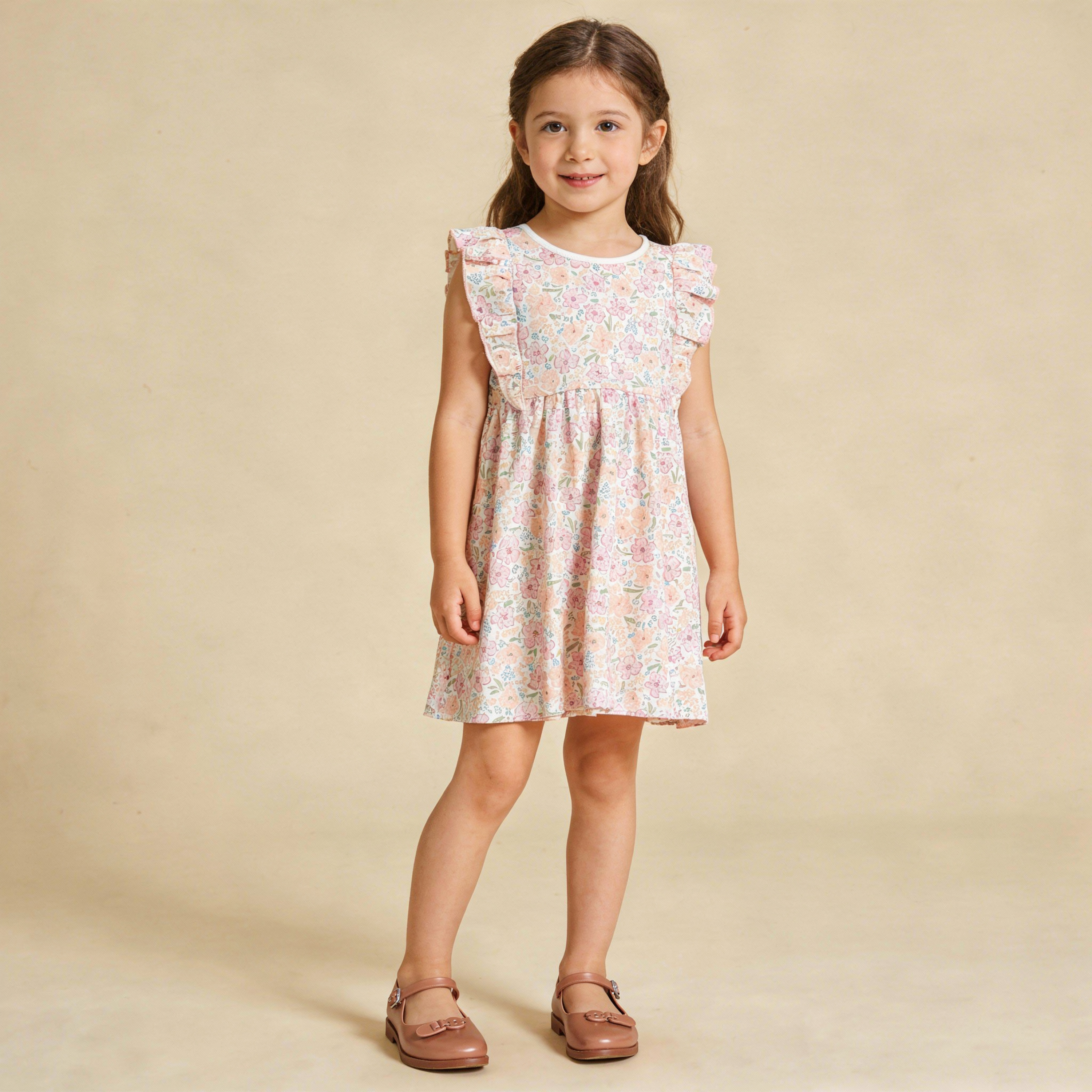 Makemake Organics - Organic Flutter Dress - Peony