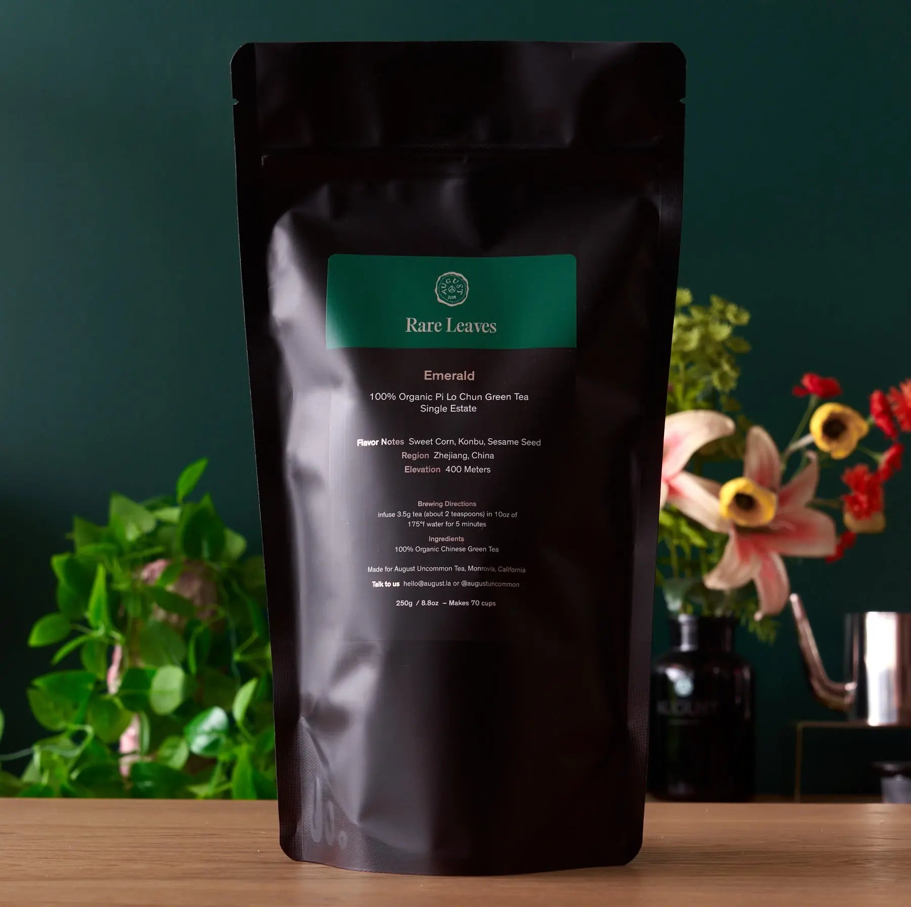 August Uncommon Tea Rare Leaves Emerald - Single Estate Pi Lo Chun Green Tea