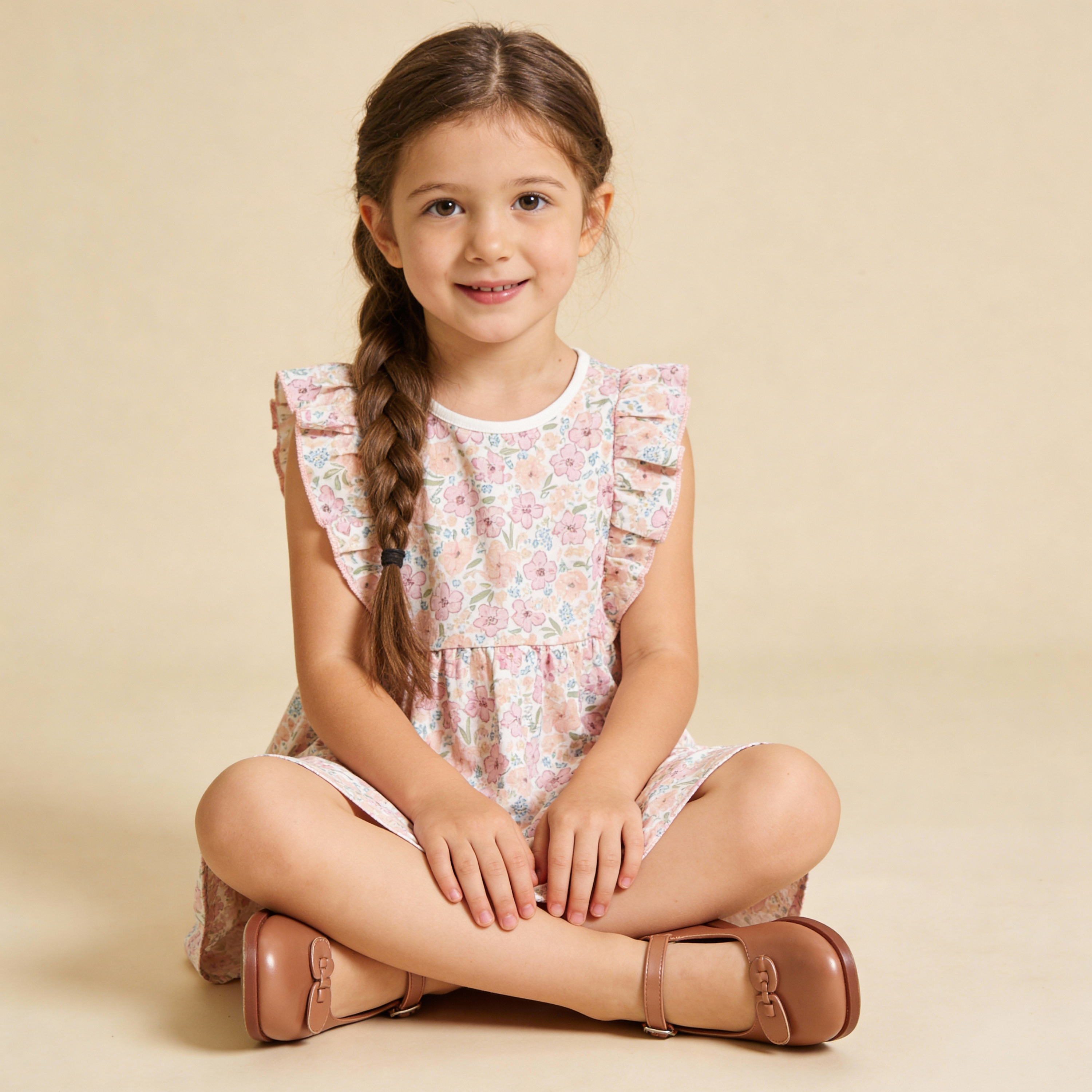 Makemake Organics - Organic Flutter Dress - Peony