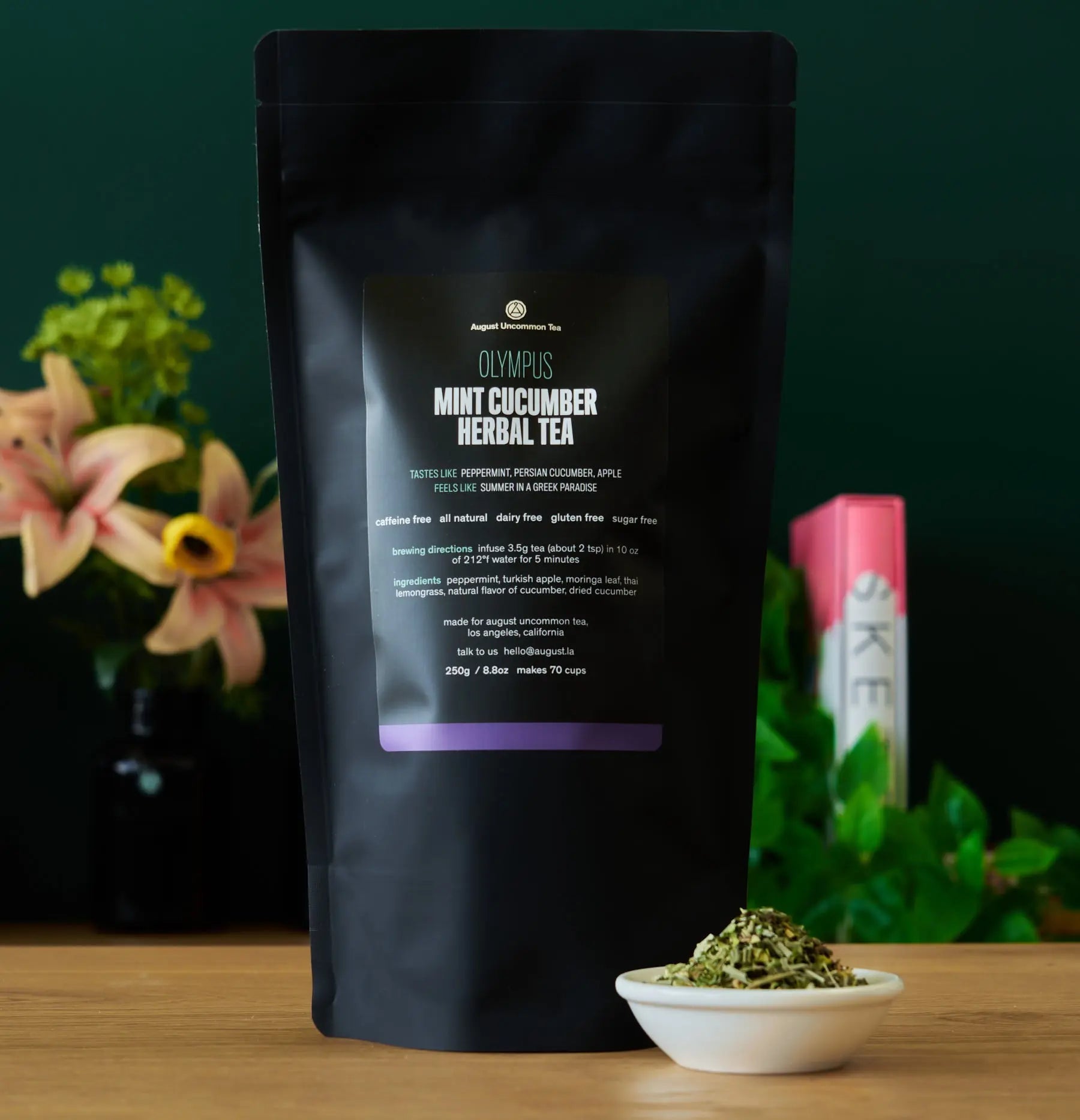 August Uncommon Tea Olympus - Mint Cucumber Herbal Tea (Caffeine Free)