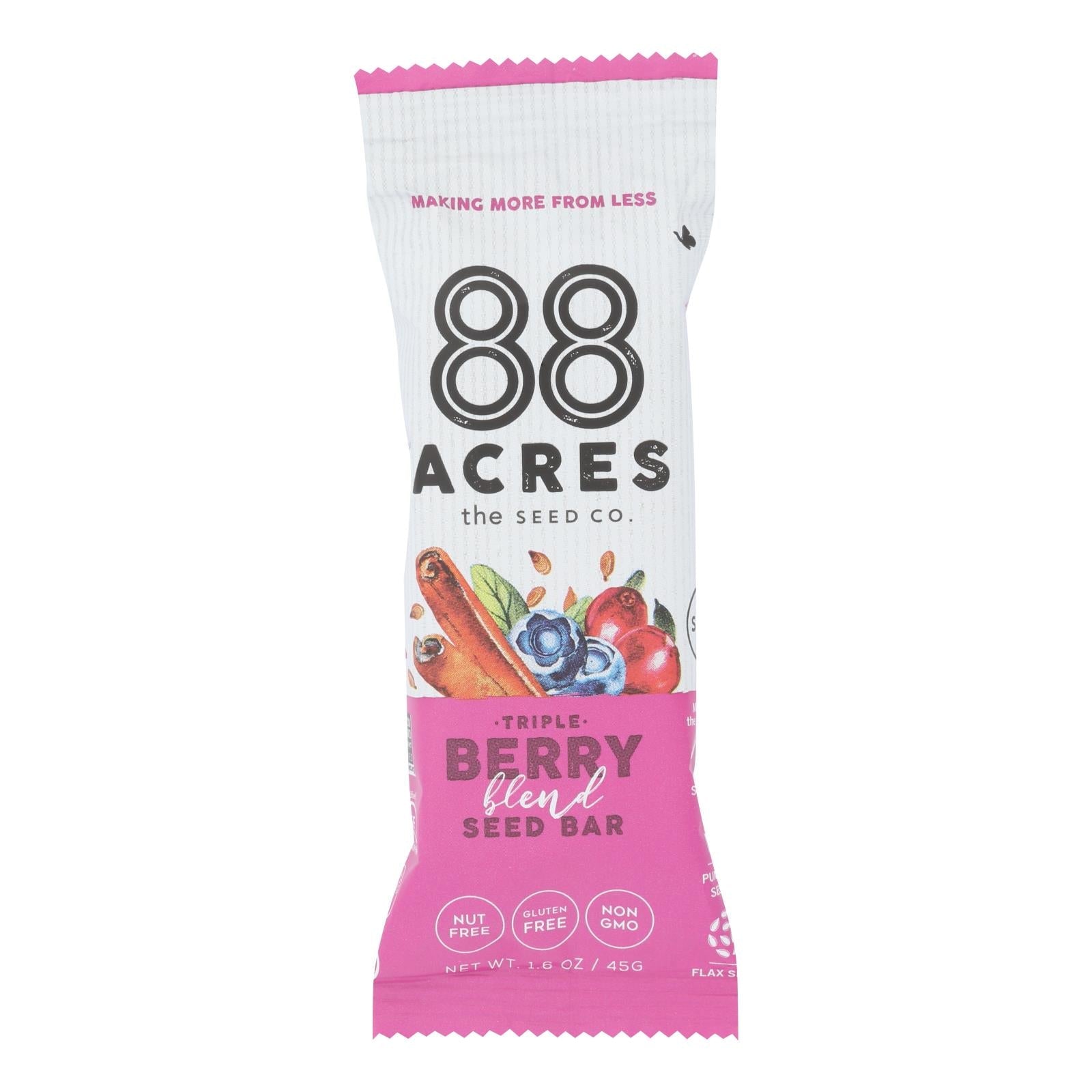 88 Acres Triple Berry Bars - Case of 9 - 1.6 oz. Bars