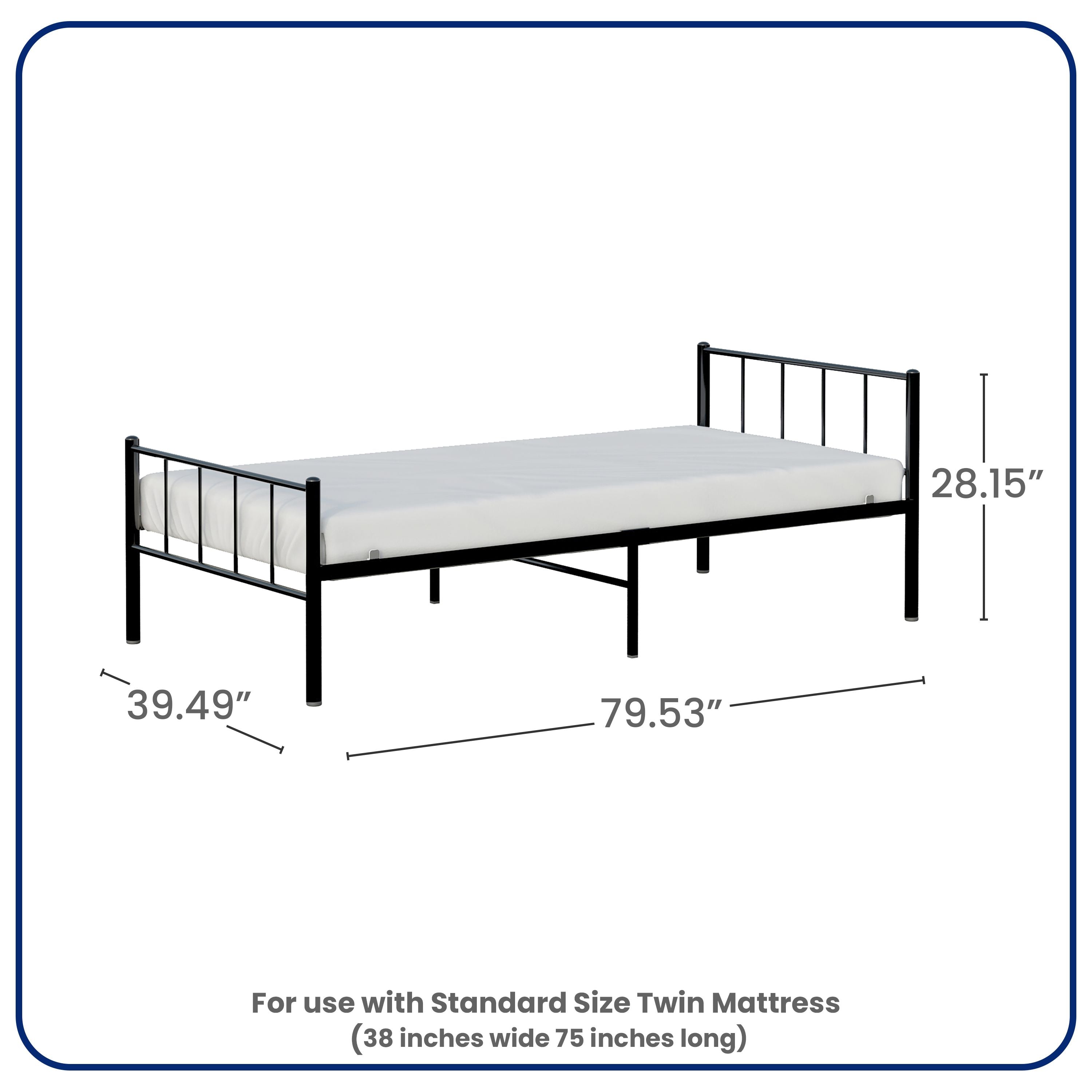 BK Furniture Austin Metal Twin Bed