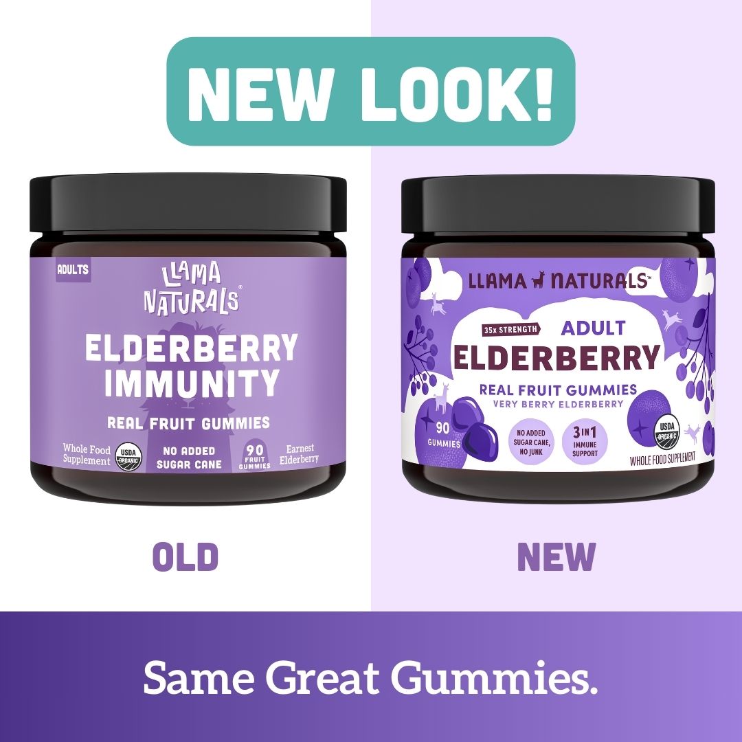 Llama Naturals Family Immune Support Bundle - Kids + Adult Elderberry Gummies