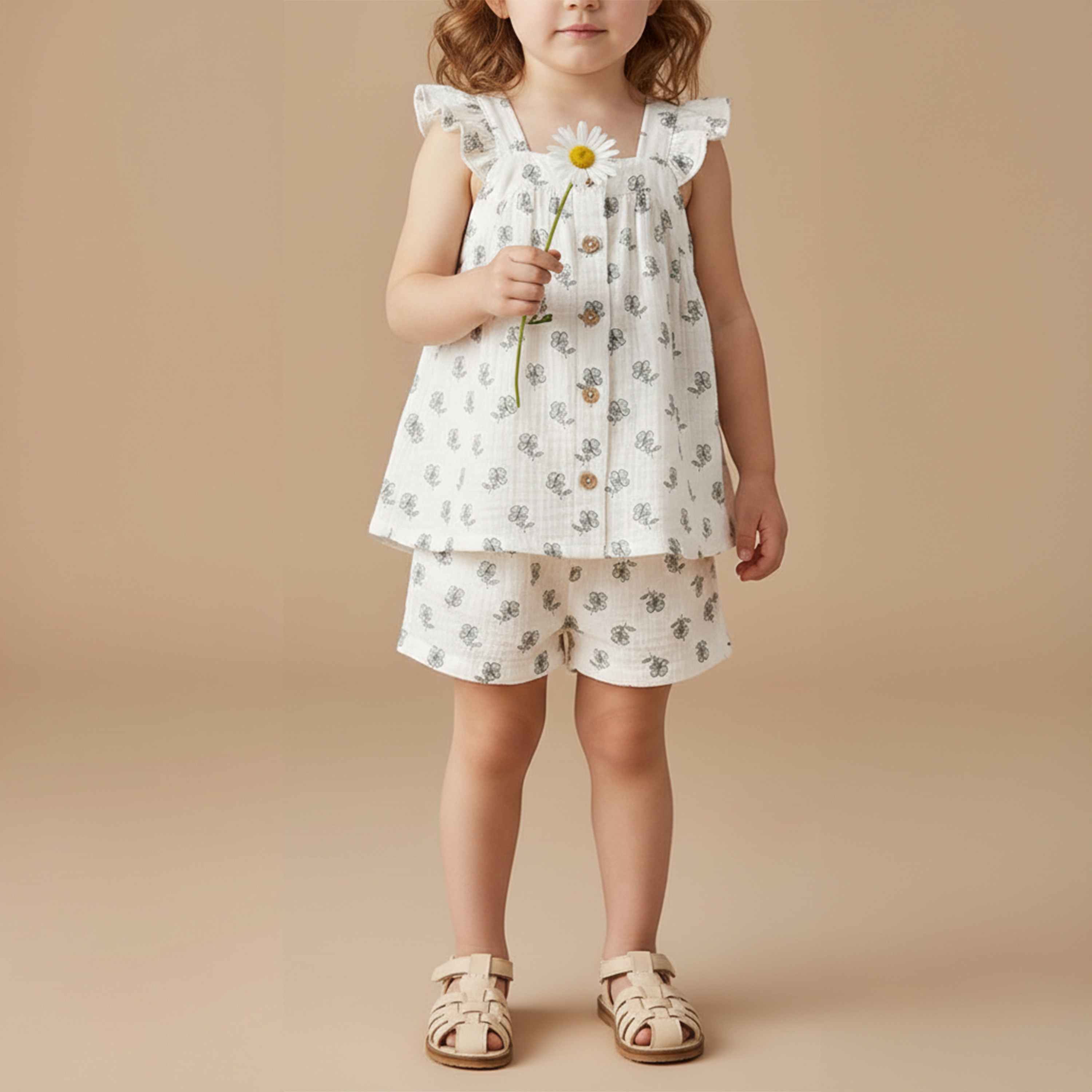 Makemake Organics - Organic Flutter Top & Shorts Set - Poppy