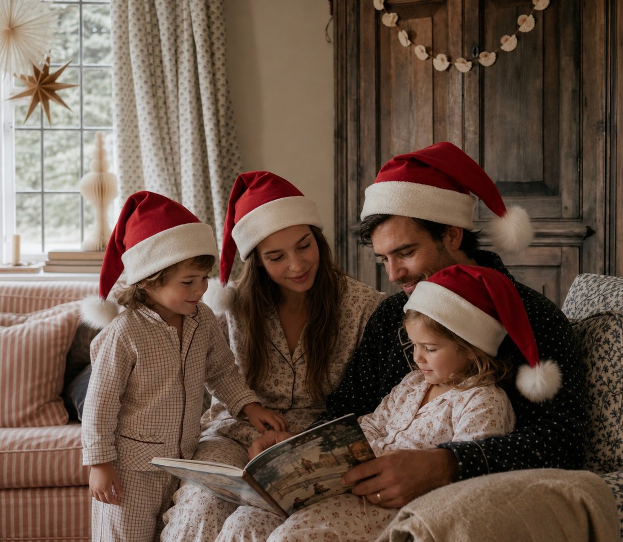 Band of the Wild No Plastic Family Santa Hat | Organic Cotton, Hemp, and Fur