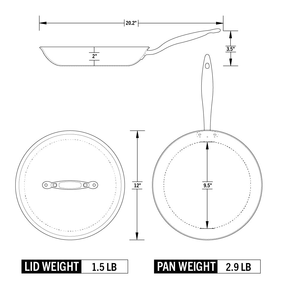 Heritage Steel Titanium Series 12" Fry Pan with Lid