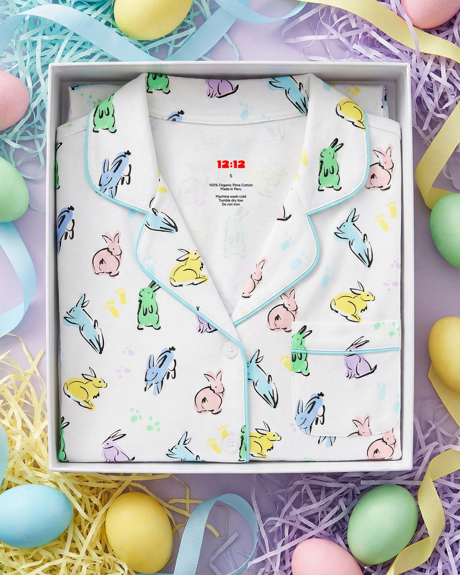 12|12 Organic Polo Pajama Set with Shorts [Bunny Hop]
