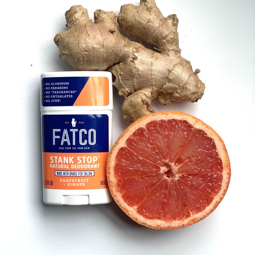 FATCO Stank Stop Deodorant Stick, Grapefruit+Ginger, 1.7 Oz