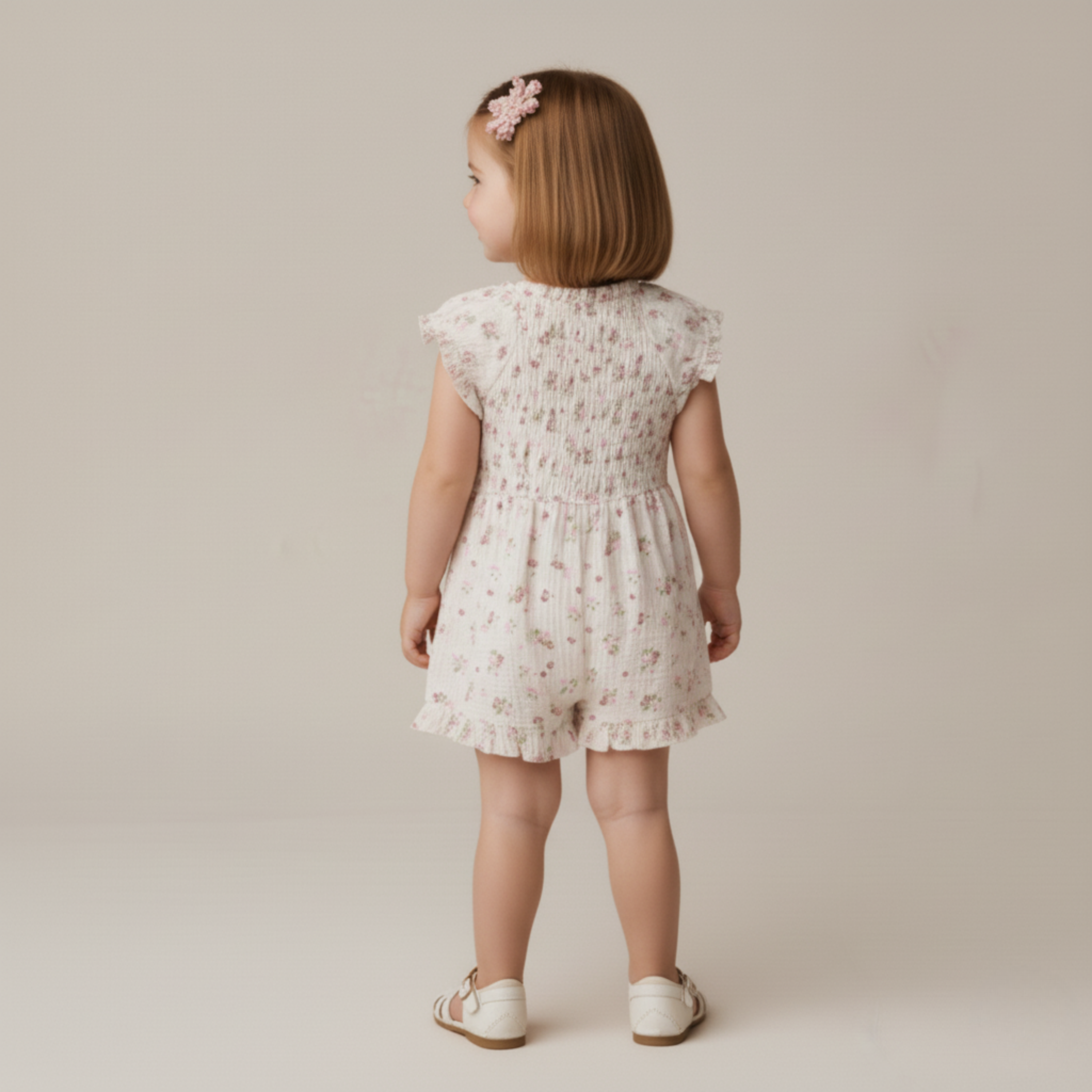 Makemake Makemake Organics - Organics - Organic Smocked Jumpsuit - Blush Floral