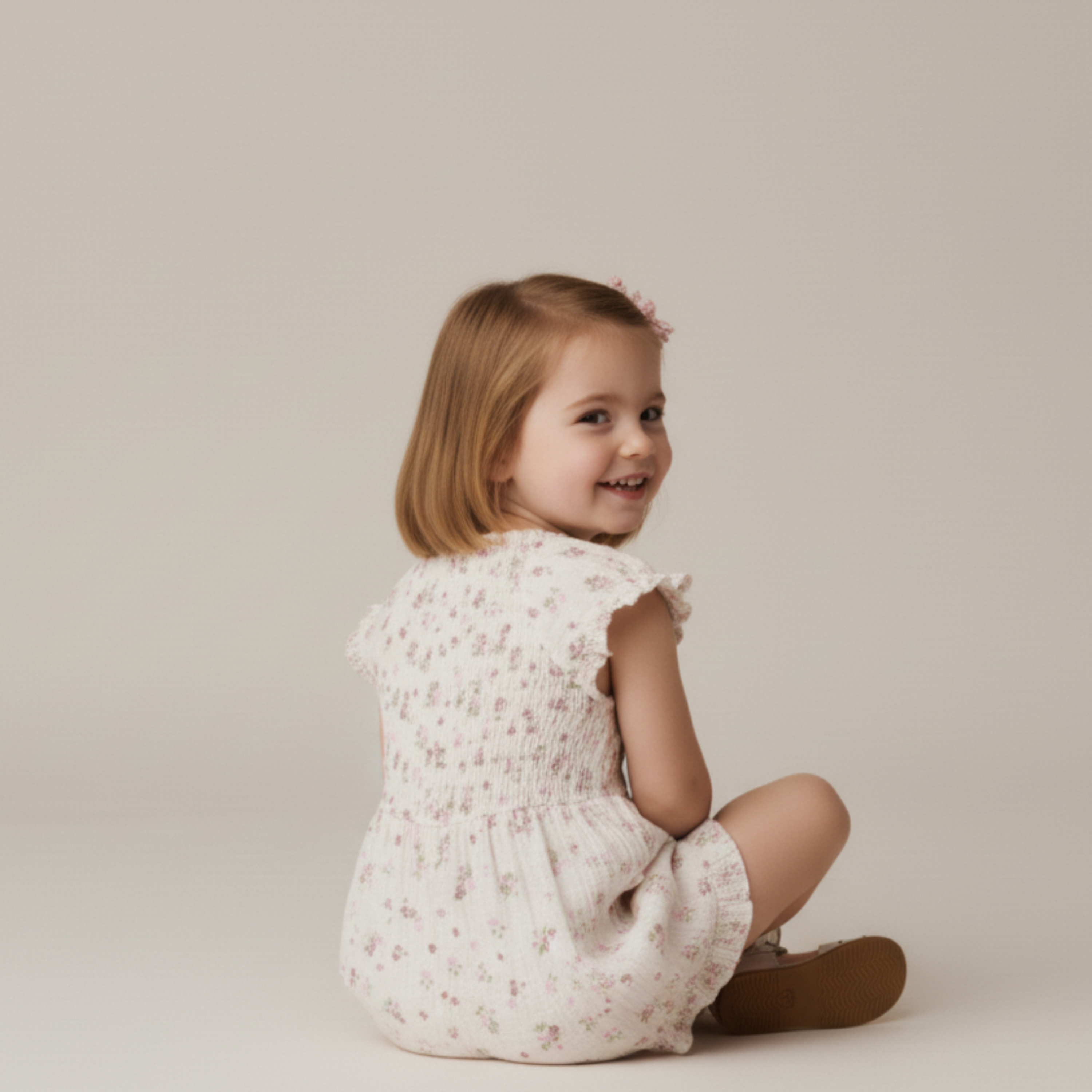 Makemake Makemake Organics - Organics - Organic Smocked Jumpsuit - Blush Floral