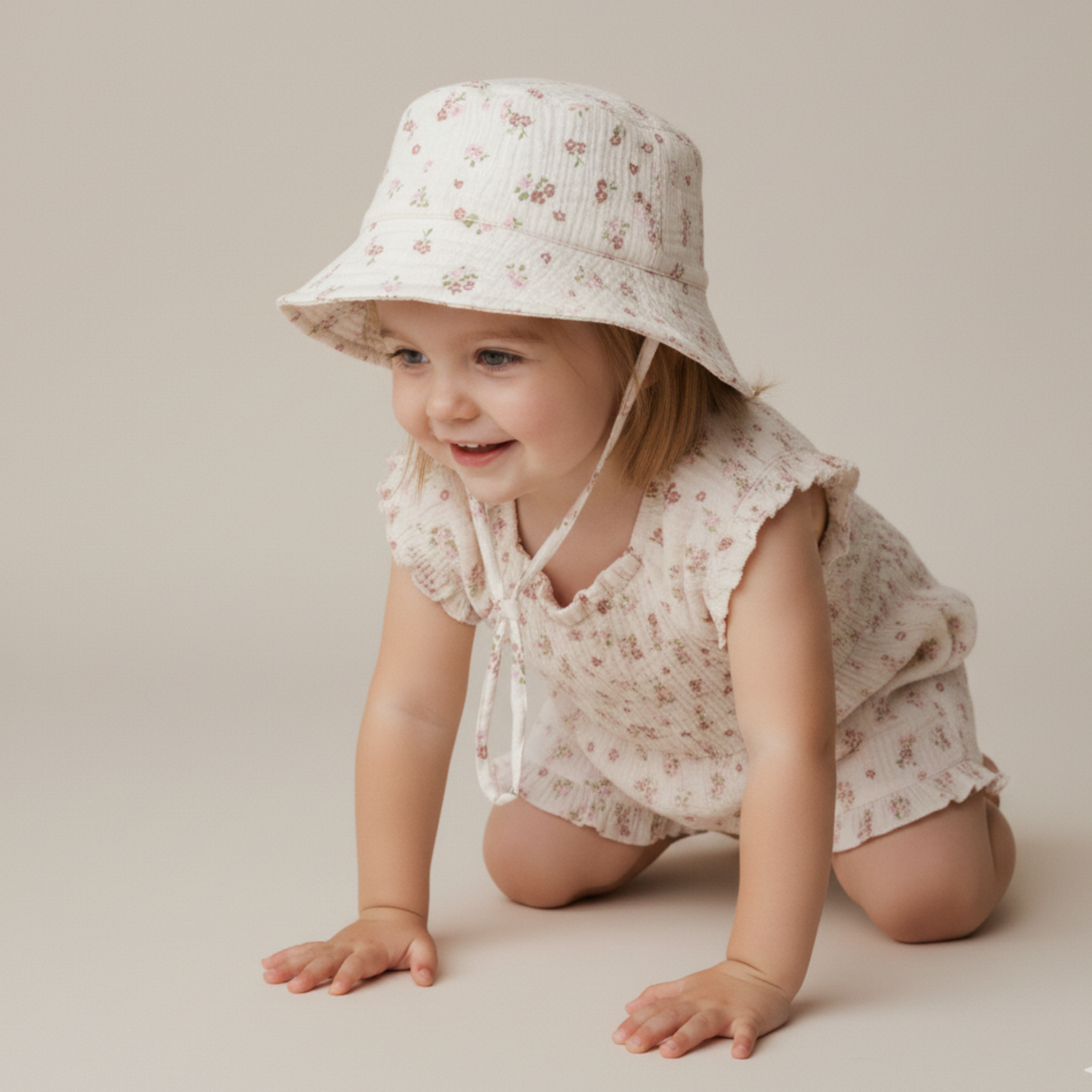 Makemake Organics - Organic Bucket Sun Hat - Blush Floral