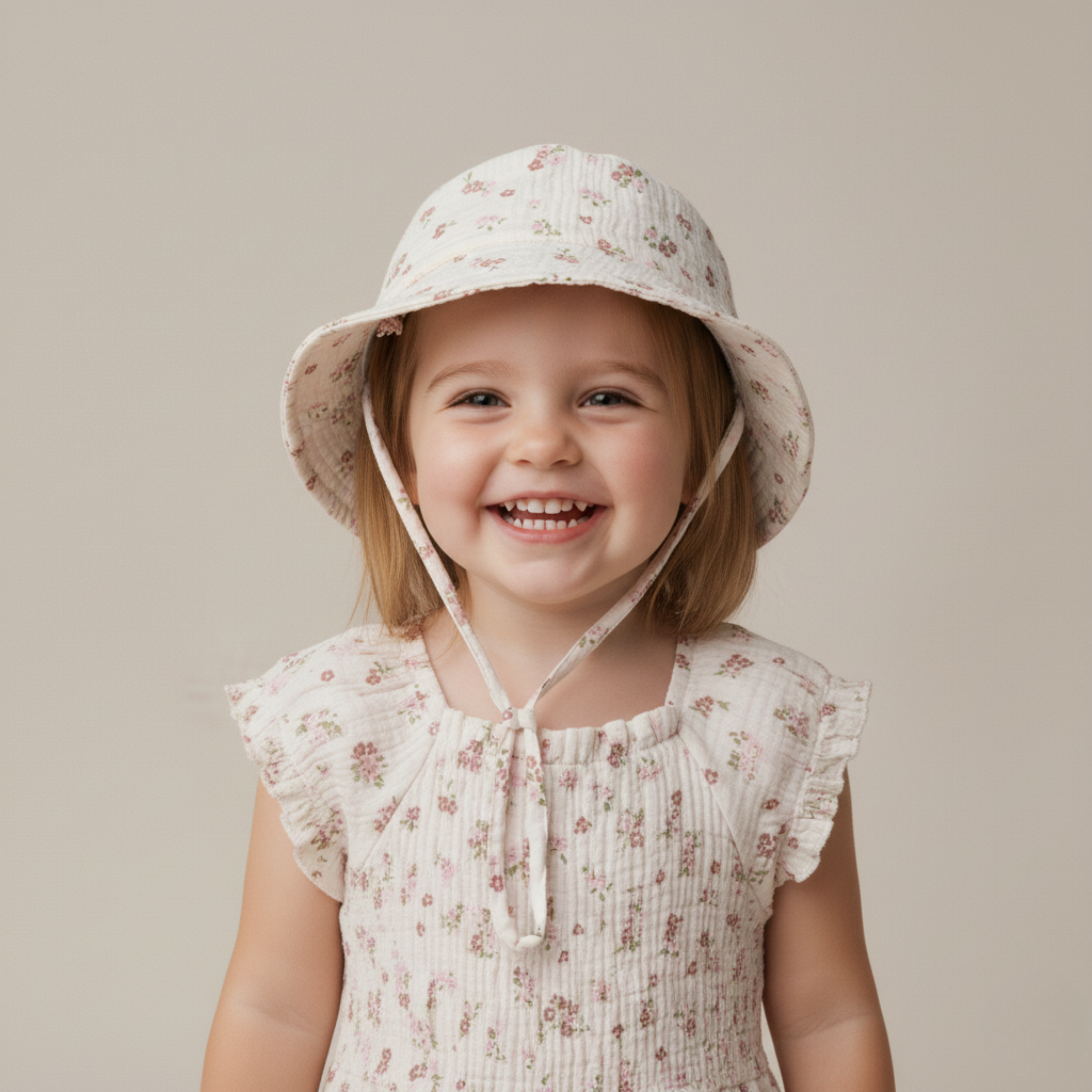 Makemake Organics - Organic Bucket Sun Hat - Blush Floral