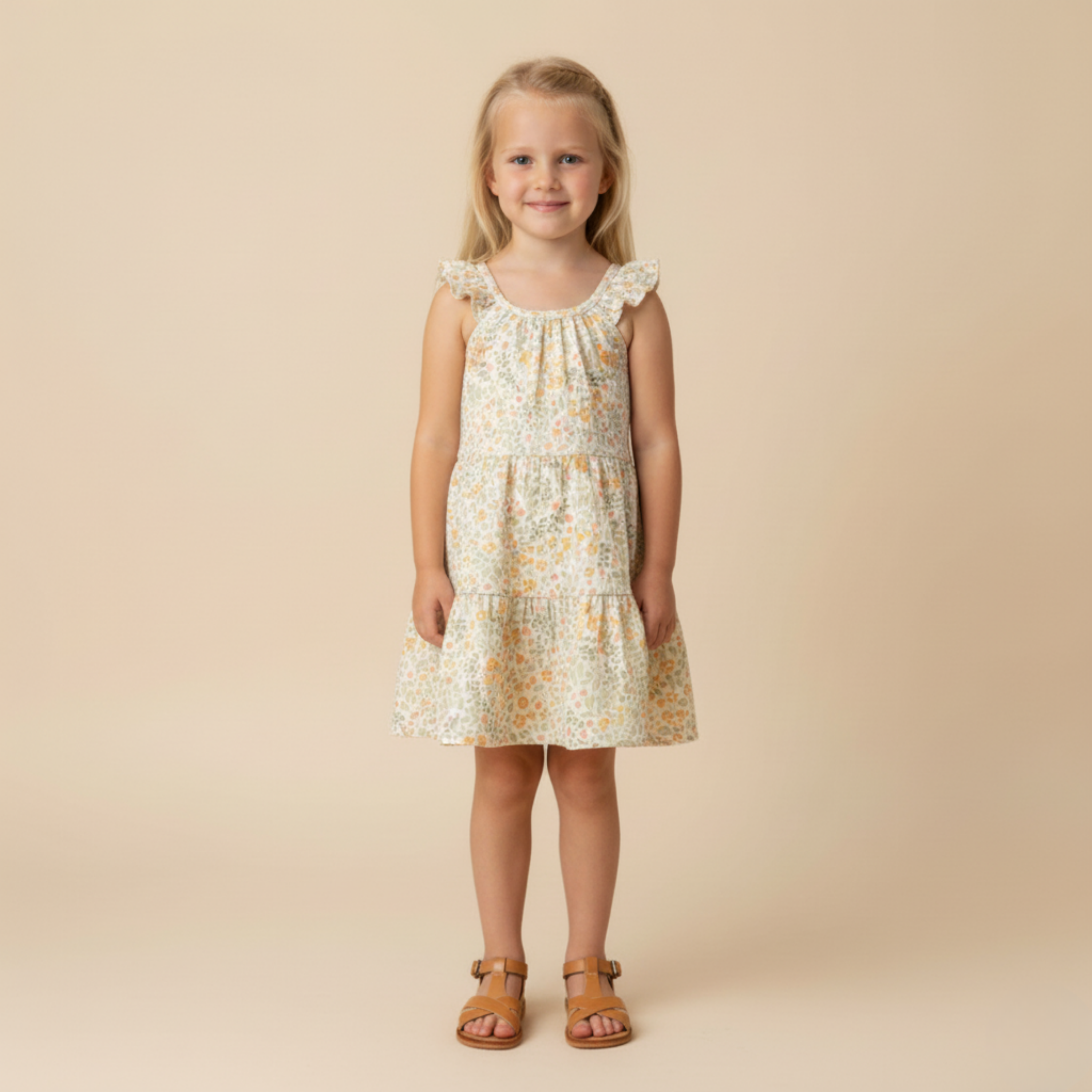 Makemake Organics - Organic Ruffle Tiered Dress - Bloomfield