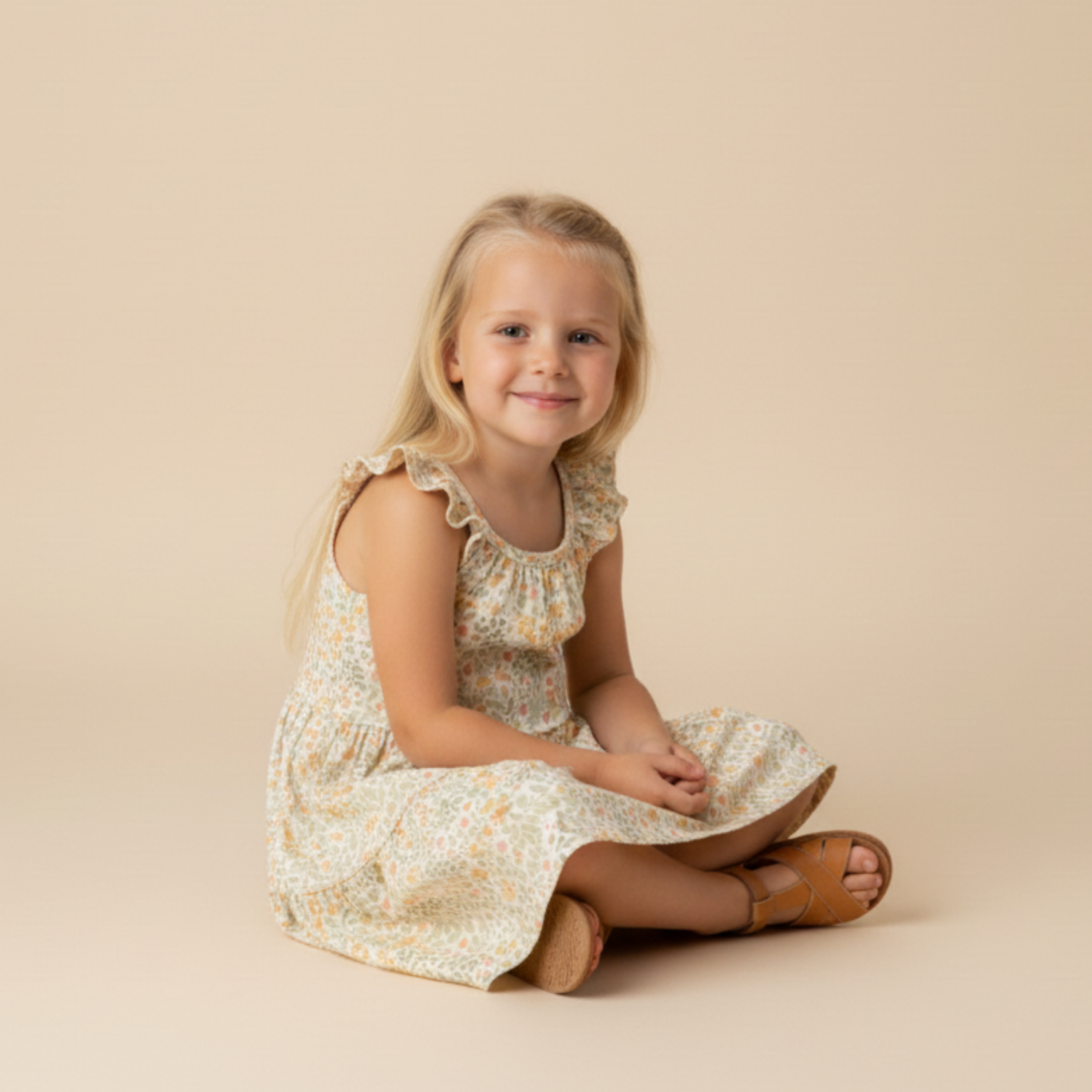 Makemake Organics - Organic Ruffle Tiered Dress - Bloomfield