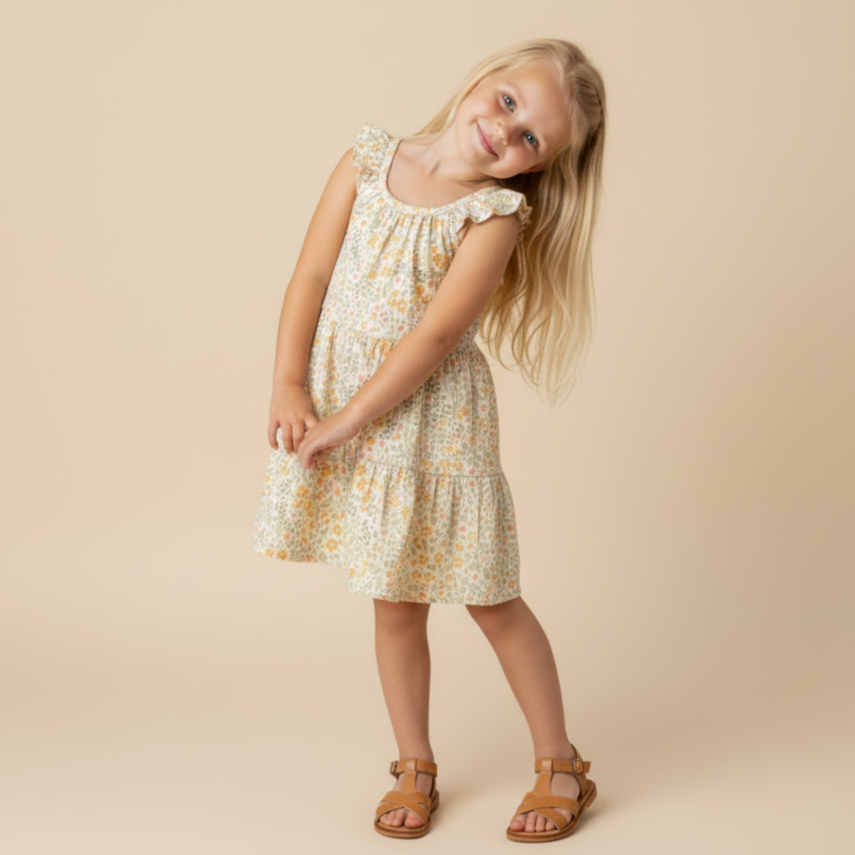 Makemake Organics - Organic Ruffle Tiered Dress - Bloomfield