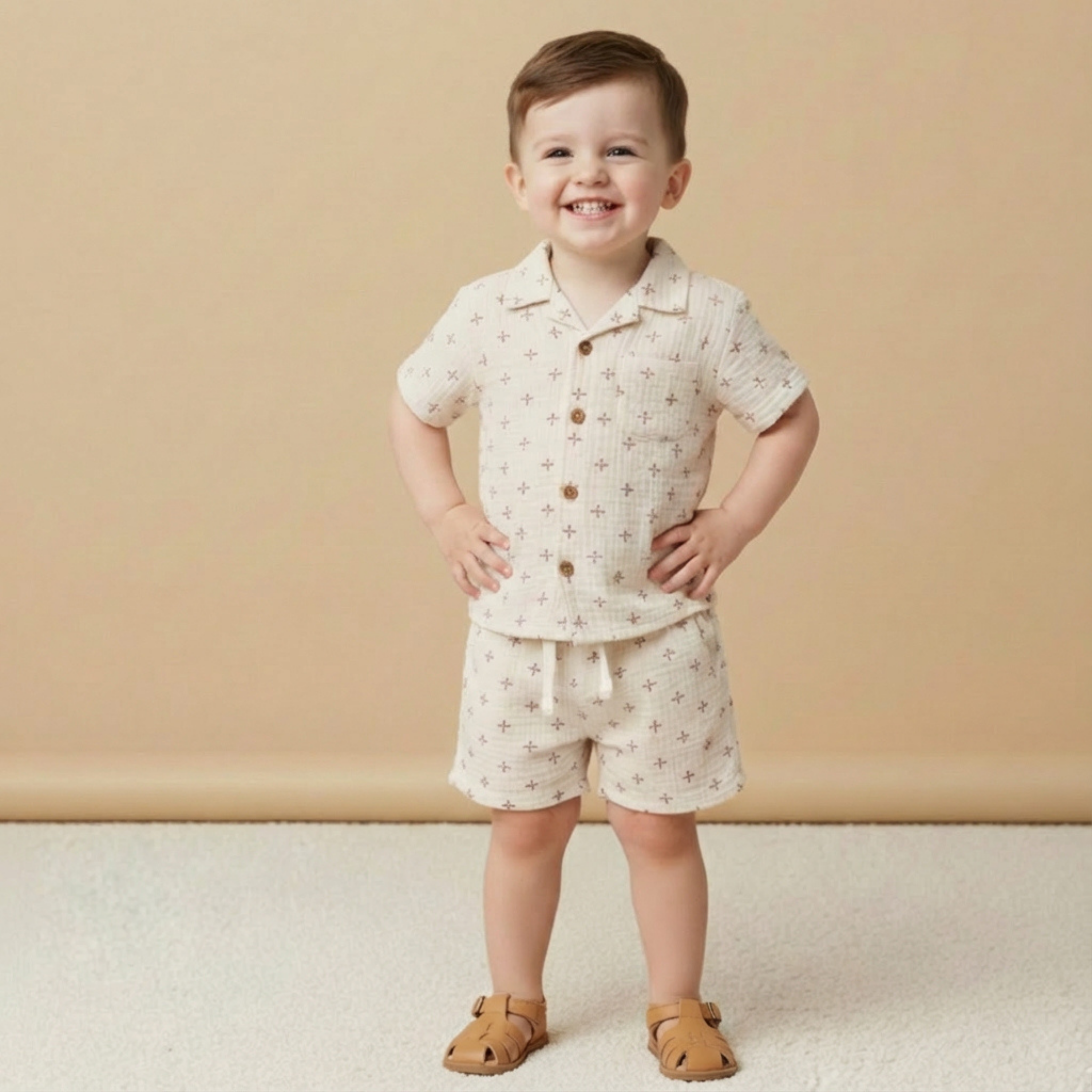 Makemake Organics - Organic Shirt & Shorts Set - Cross