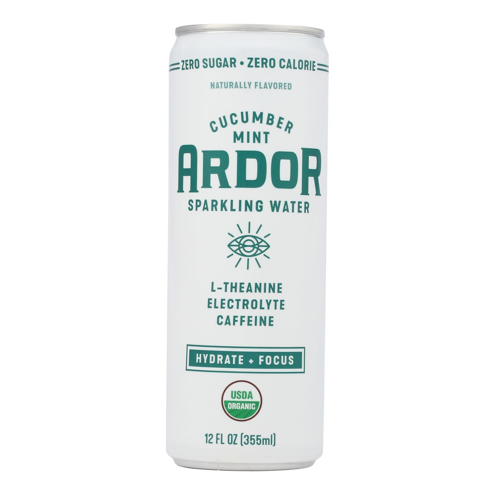 Ardor Sparkling Water - Sparkling Water Cucumber Mint - Case Of 12-12 Fz