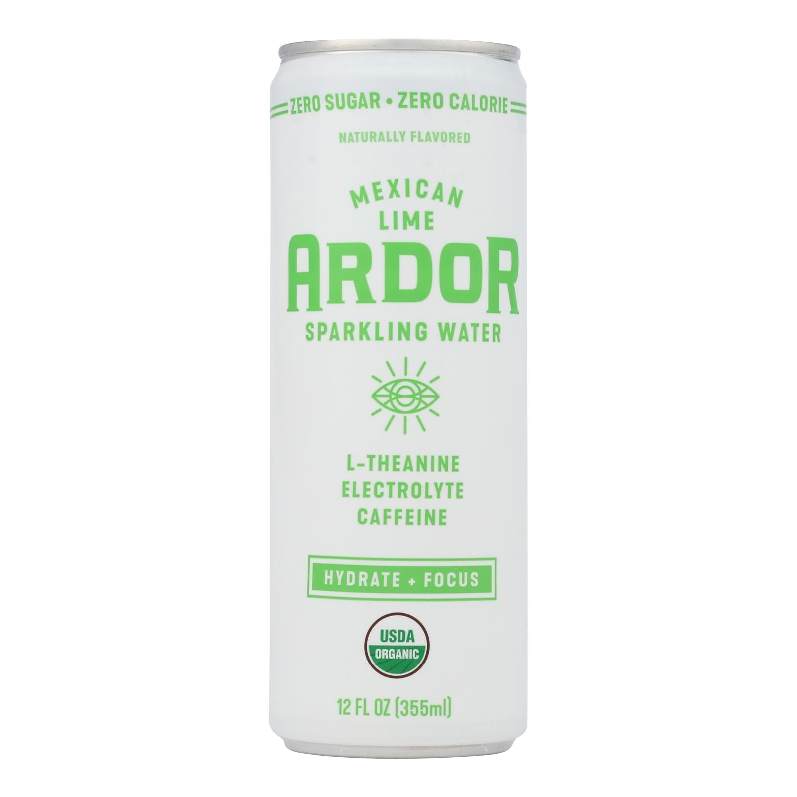 Ardor Sparkling Water - Sparkling Water Mexcican Lime - Case Of 12-12 Fz