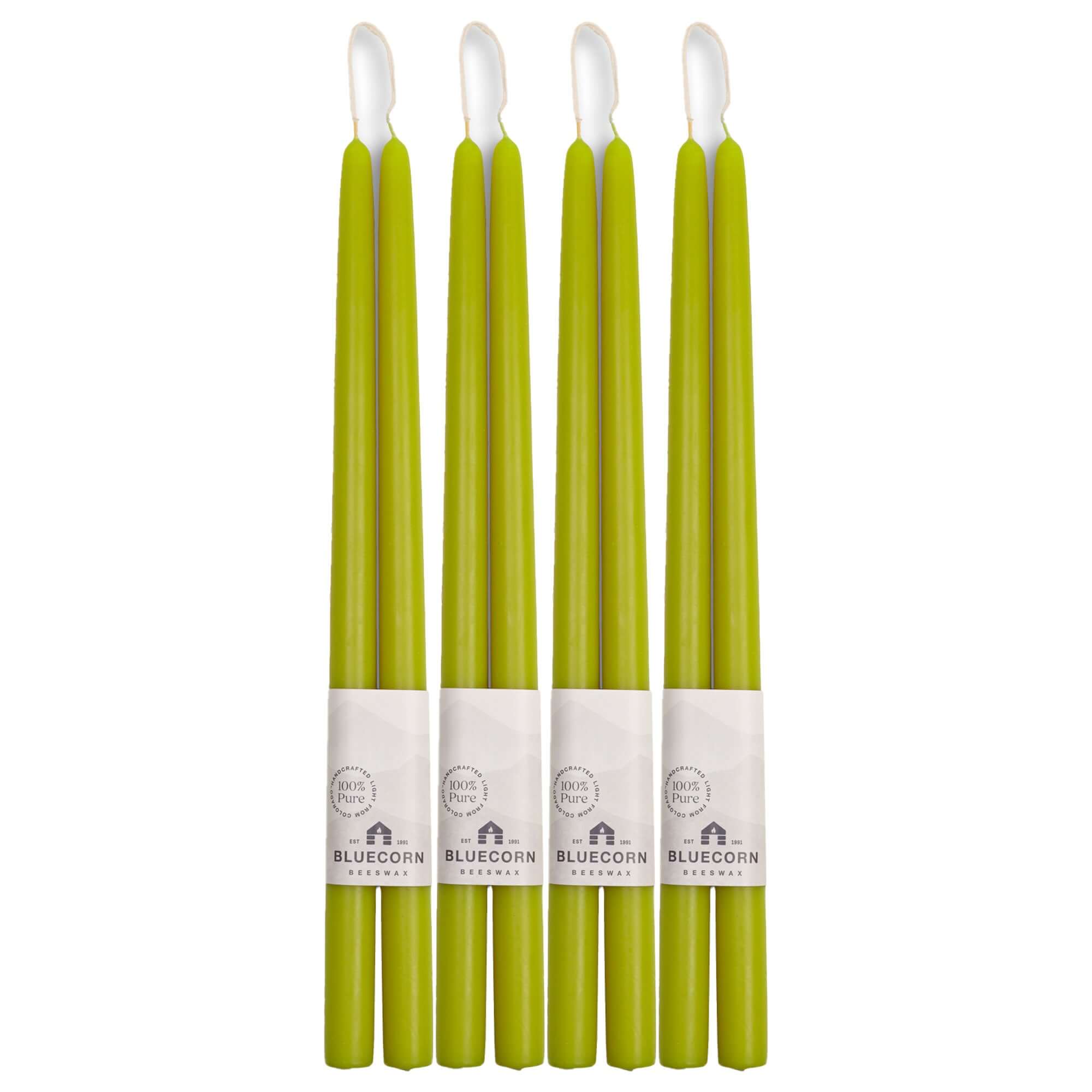 Bluecorn Candles Hand-Dipped Beeswax Taper Candles - Bulk 4-Pair Bundle