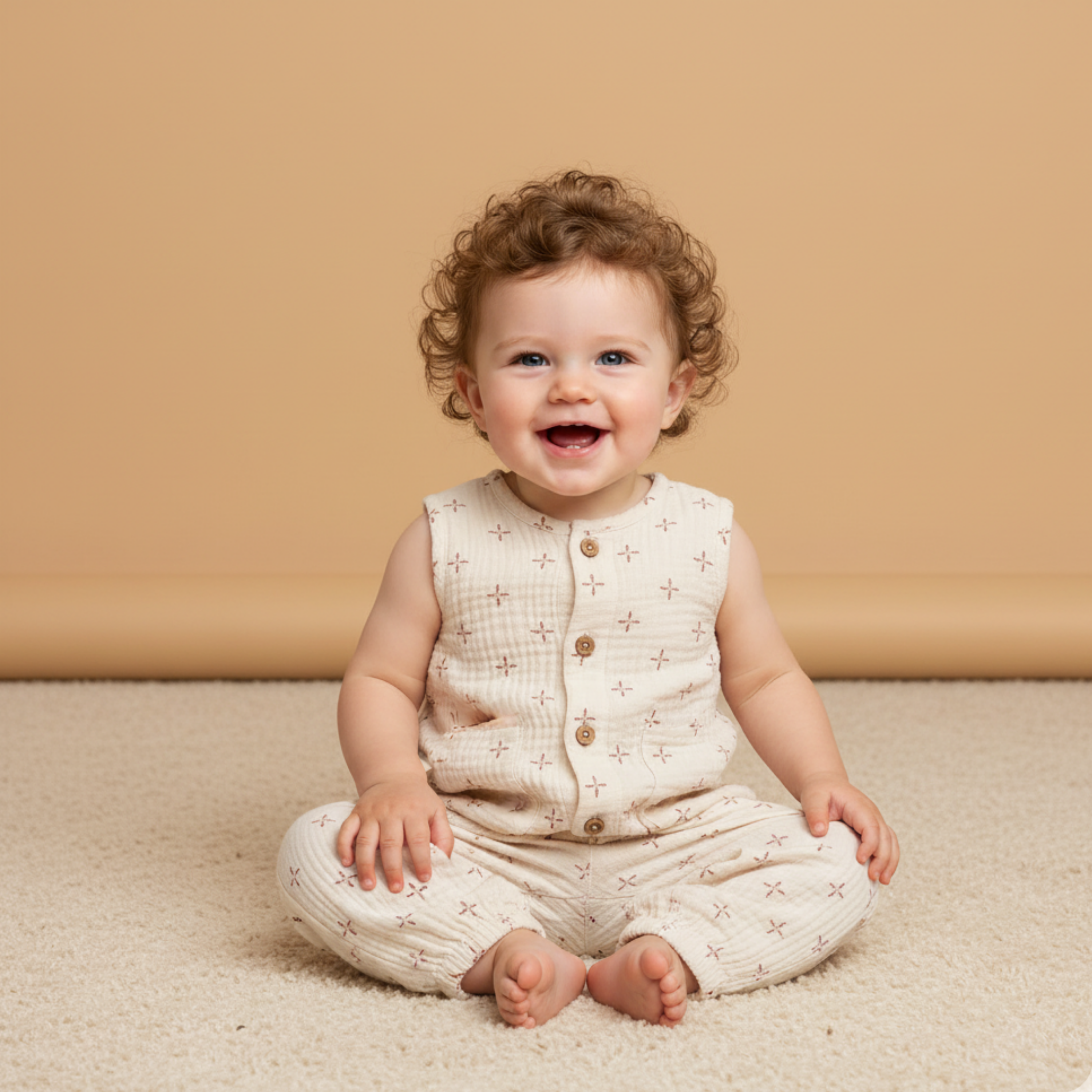 Makemake Organics - Organic Buttoned Jumpsuit - Cross